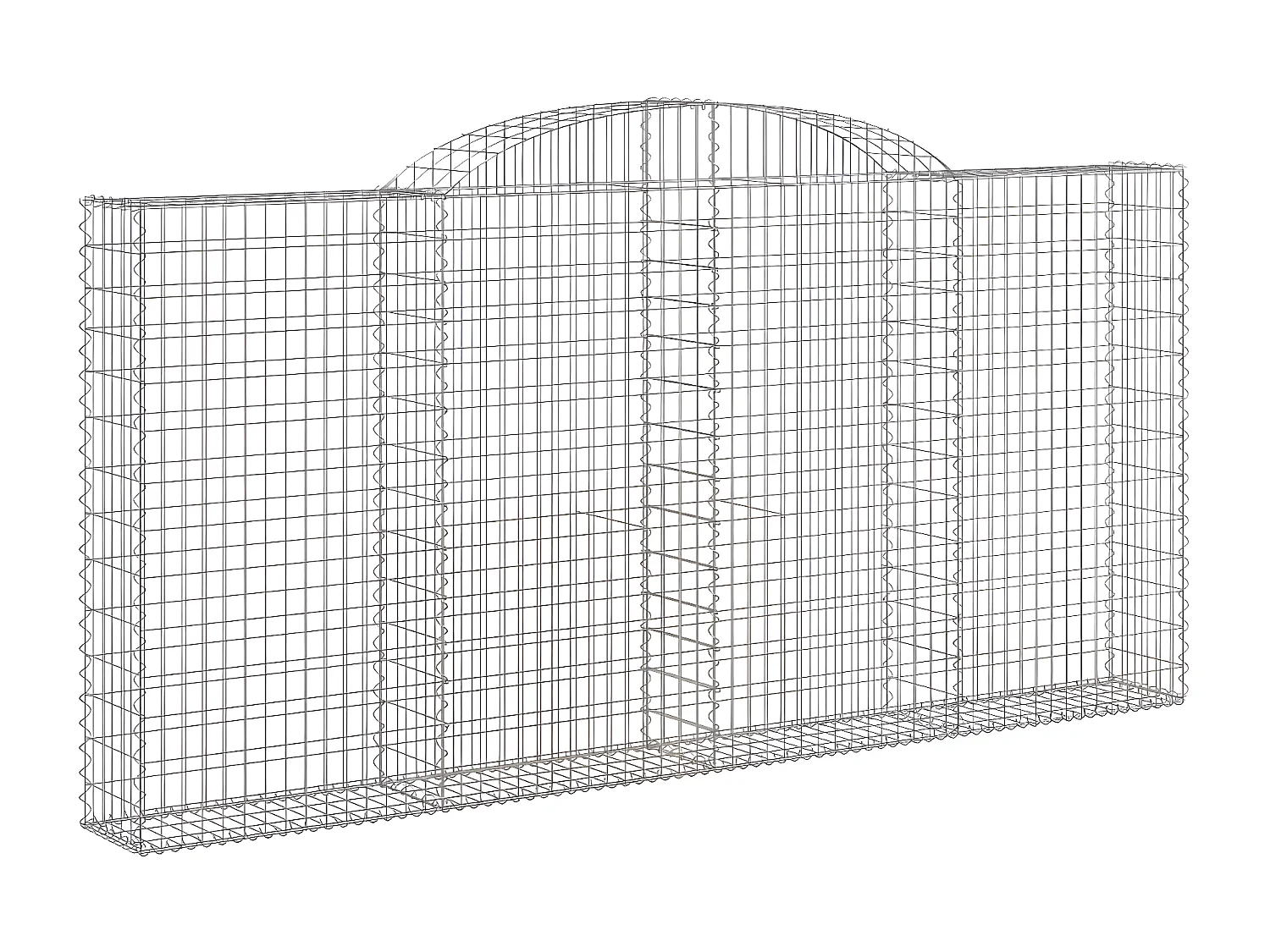 Paniers à gabions arqués 20 pièces 300x30x140/160 cm fer galvanisé
