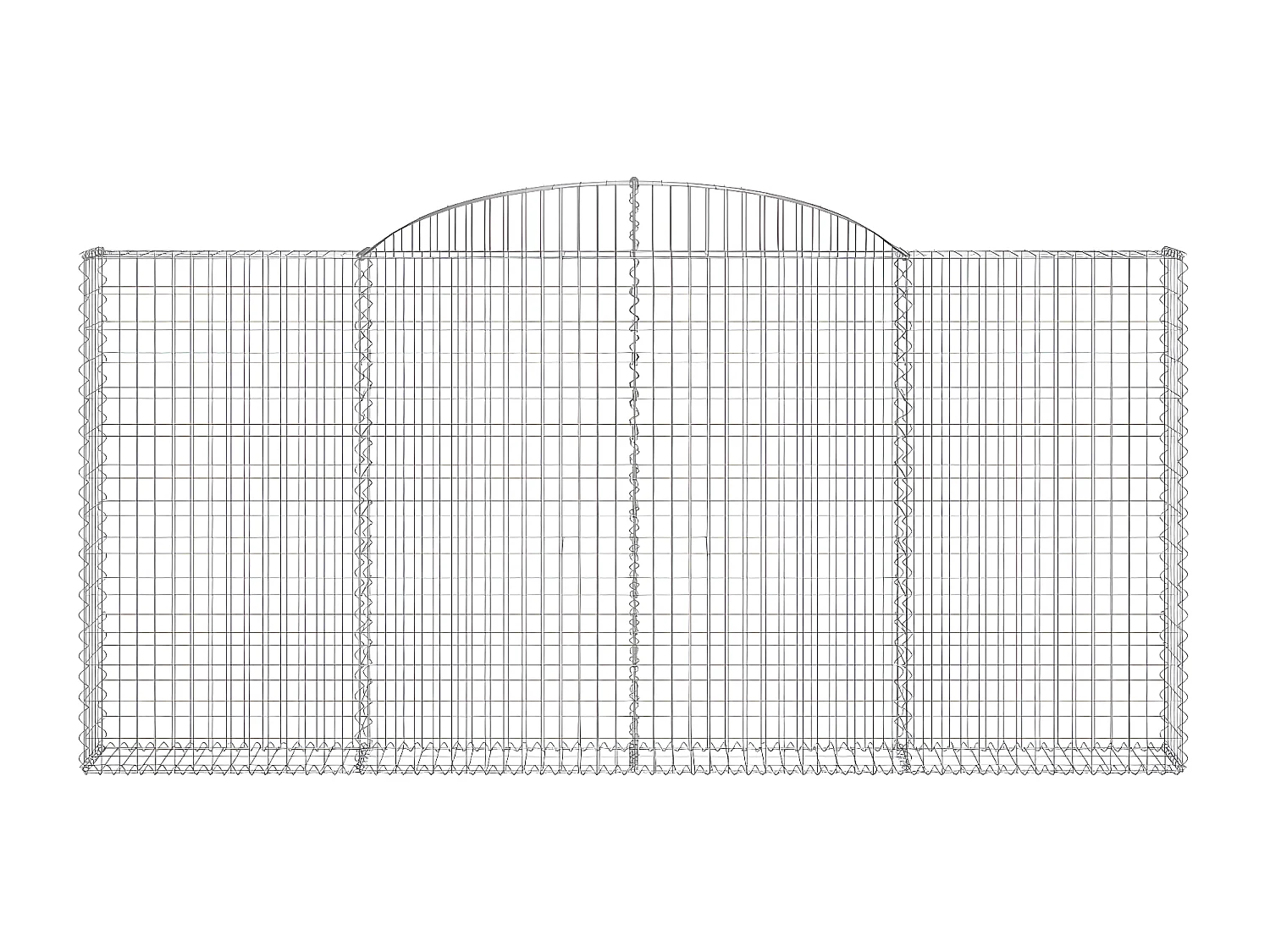 Paniers à gabions arqués 20 pièces 300x30x140/160 cm fer galvanisé