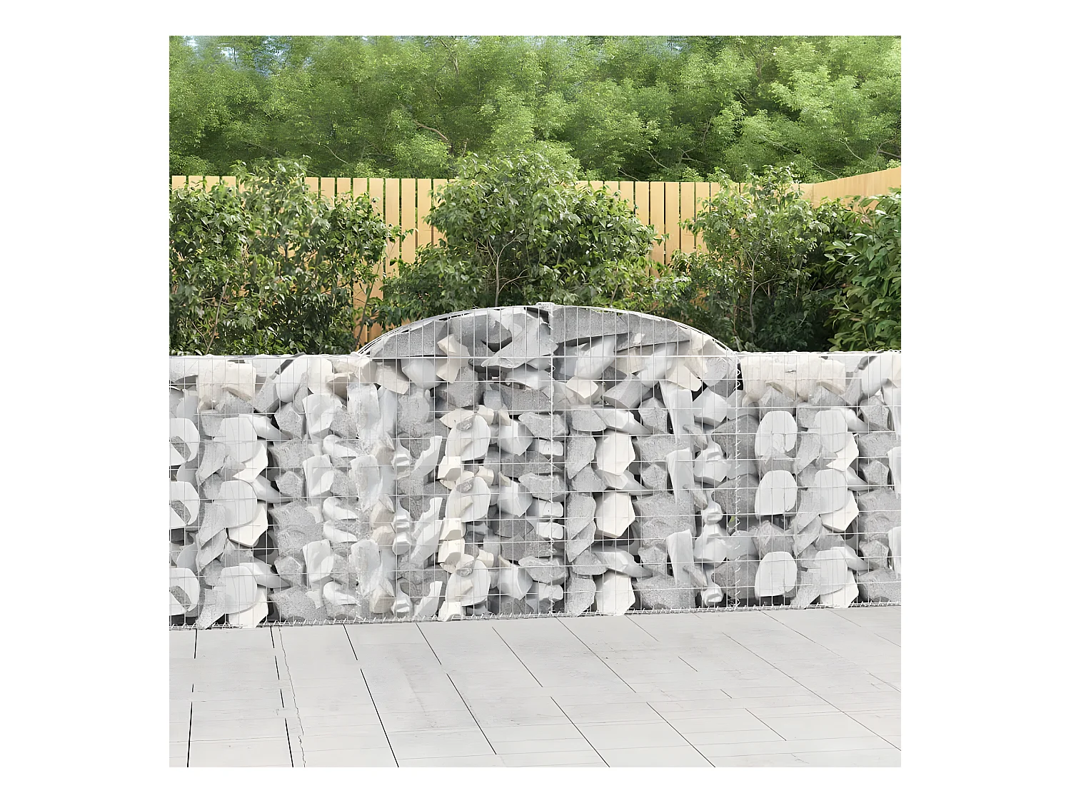 Panier de gabions arqué 300x30x100/120 cm Fer galvanisé