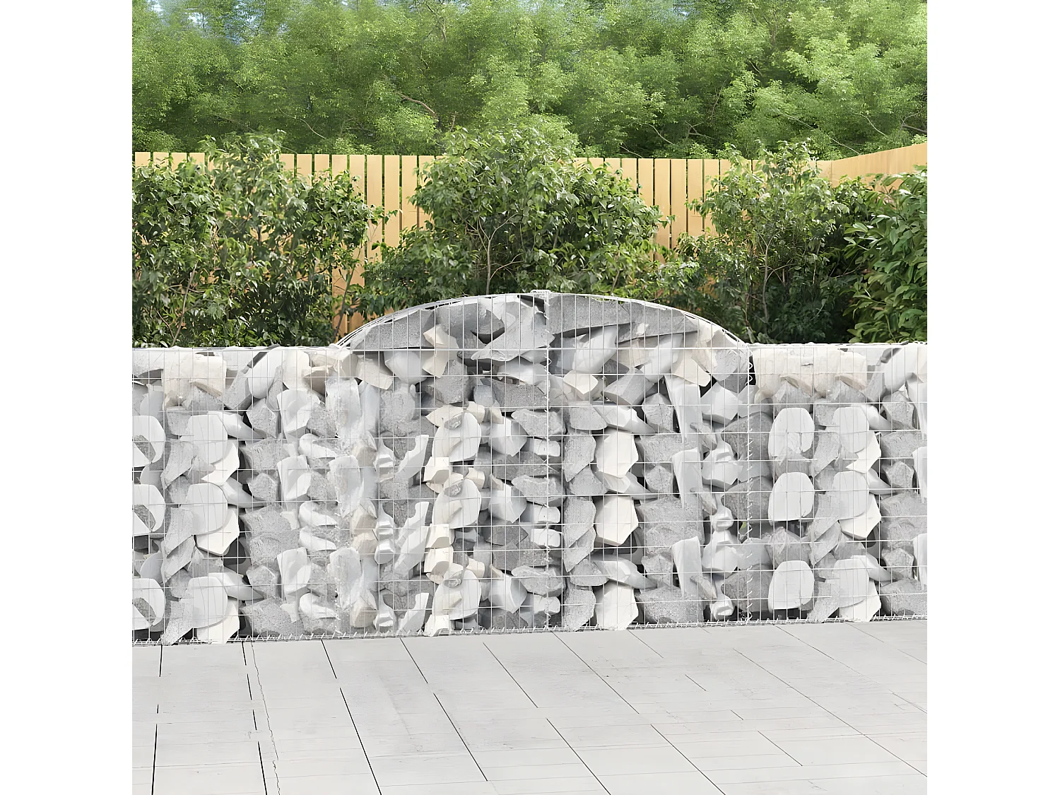 Panier de gabions arqué 300x30x100/120 cm Fer galvanisé