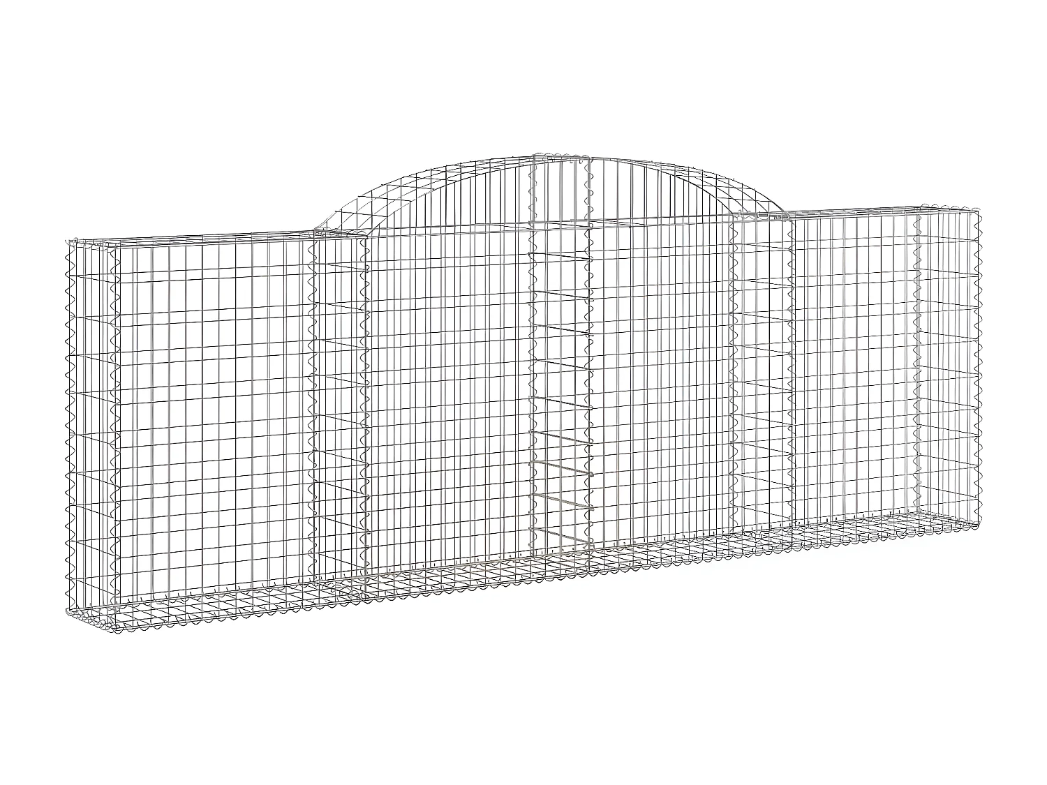 Panier de gabions arqué 300x30x100/120 cm Fer galvanisé