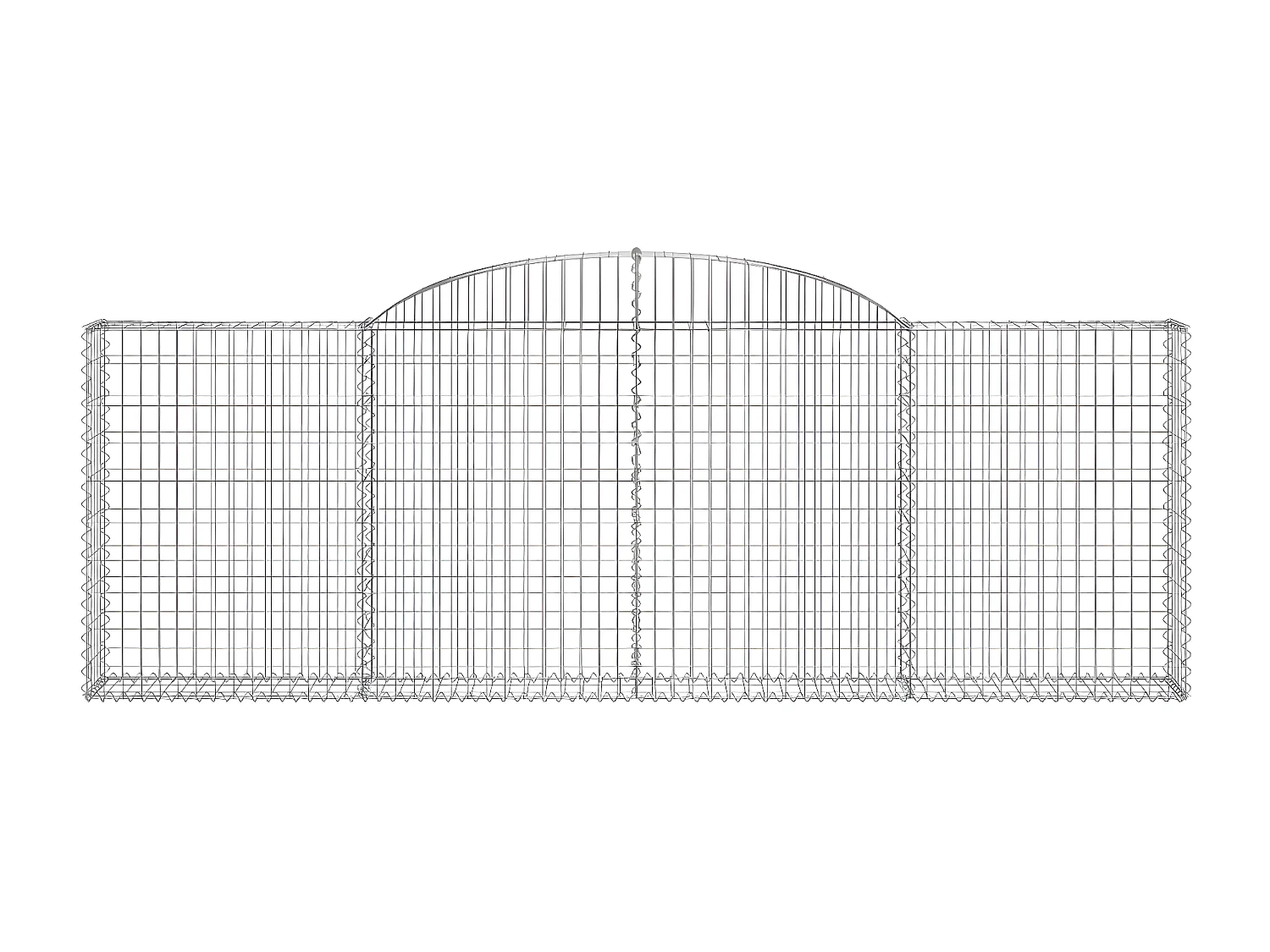 Panier de gabions arqué 300x30x100/120 cm Fer galvanisé