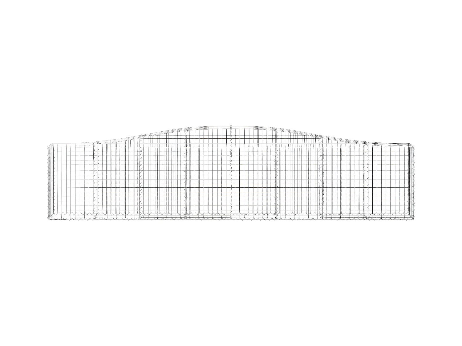Cestos gabião arqueados 4 peças 400x30x80/100cm ferro galvanizado