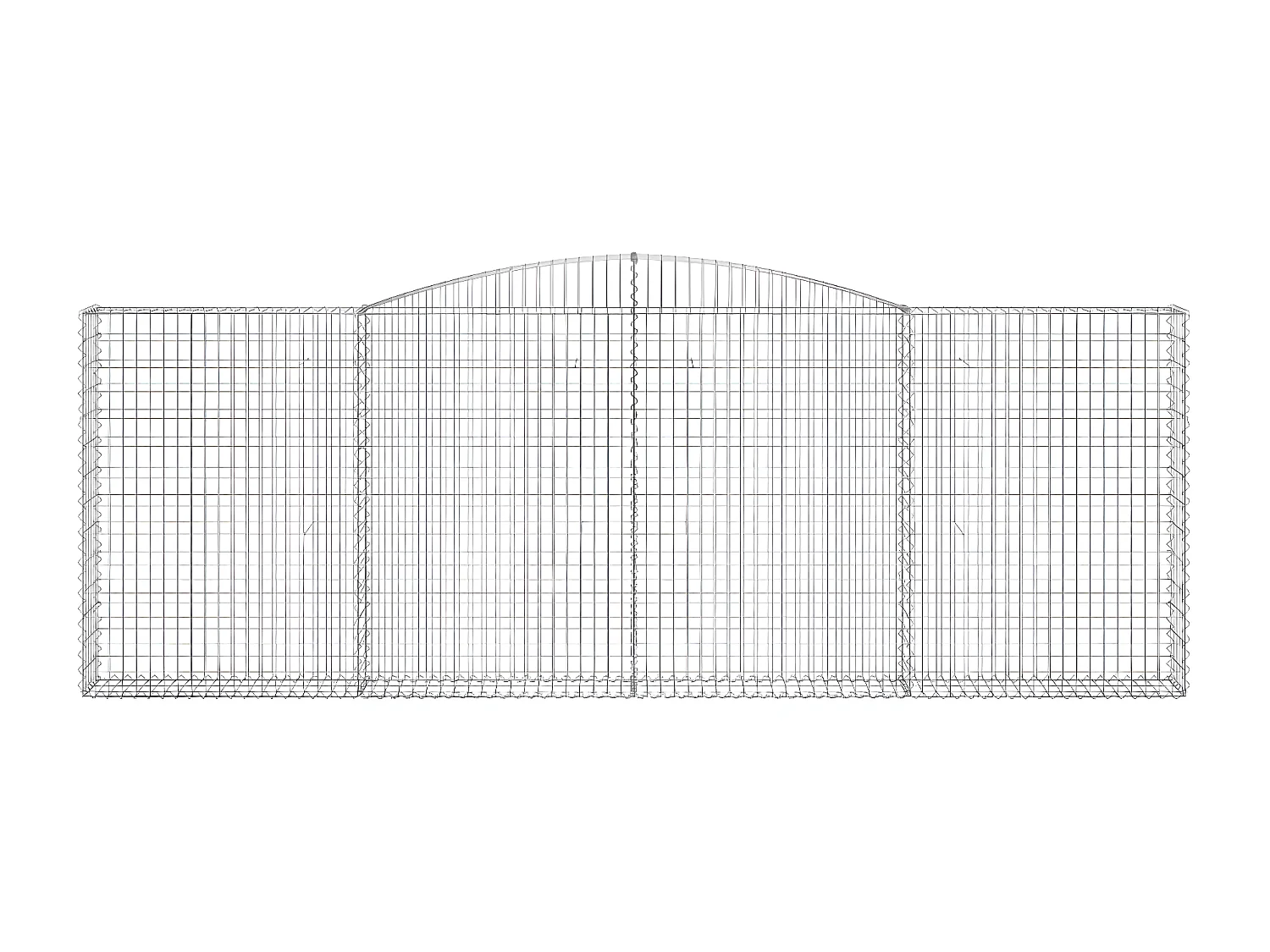 Paniers à gabions arqués 9 pièces 400x30x140/160 cm Fer galvanisé