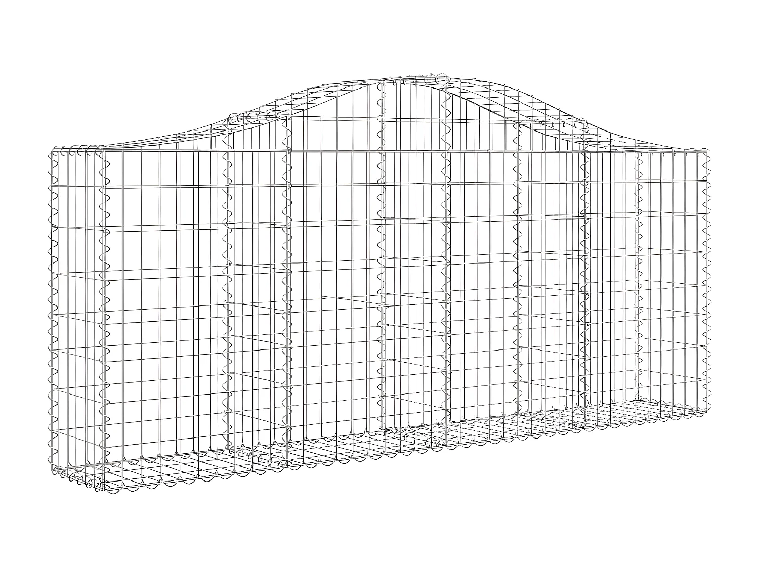 Cesto gabião arqueado 200x30x80/100 cm ferro galvanizado
