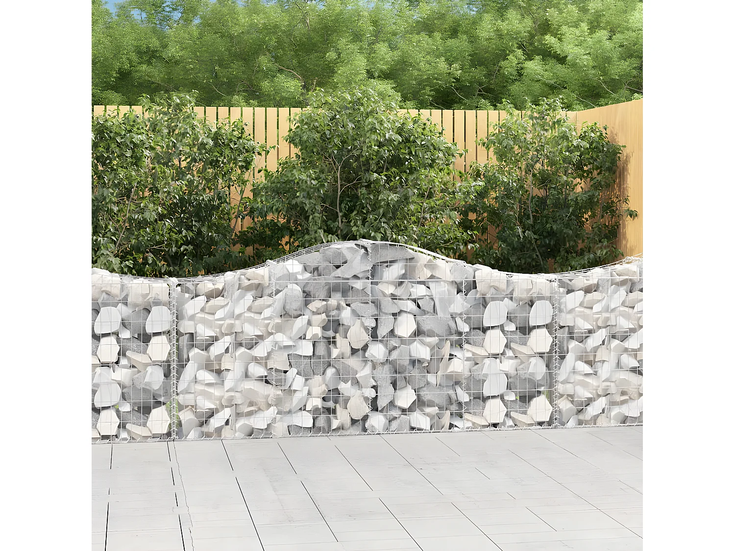 Panier de gabions arqué 200x30x80/100 cm Fer galvanisé