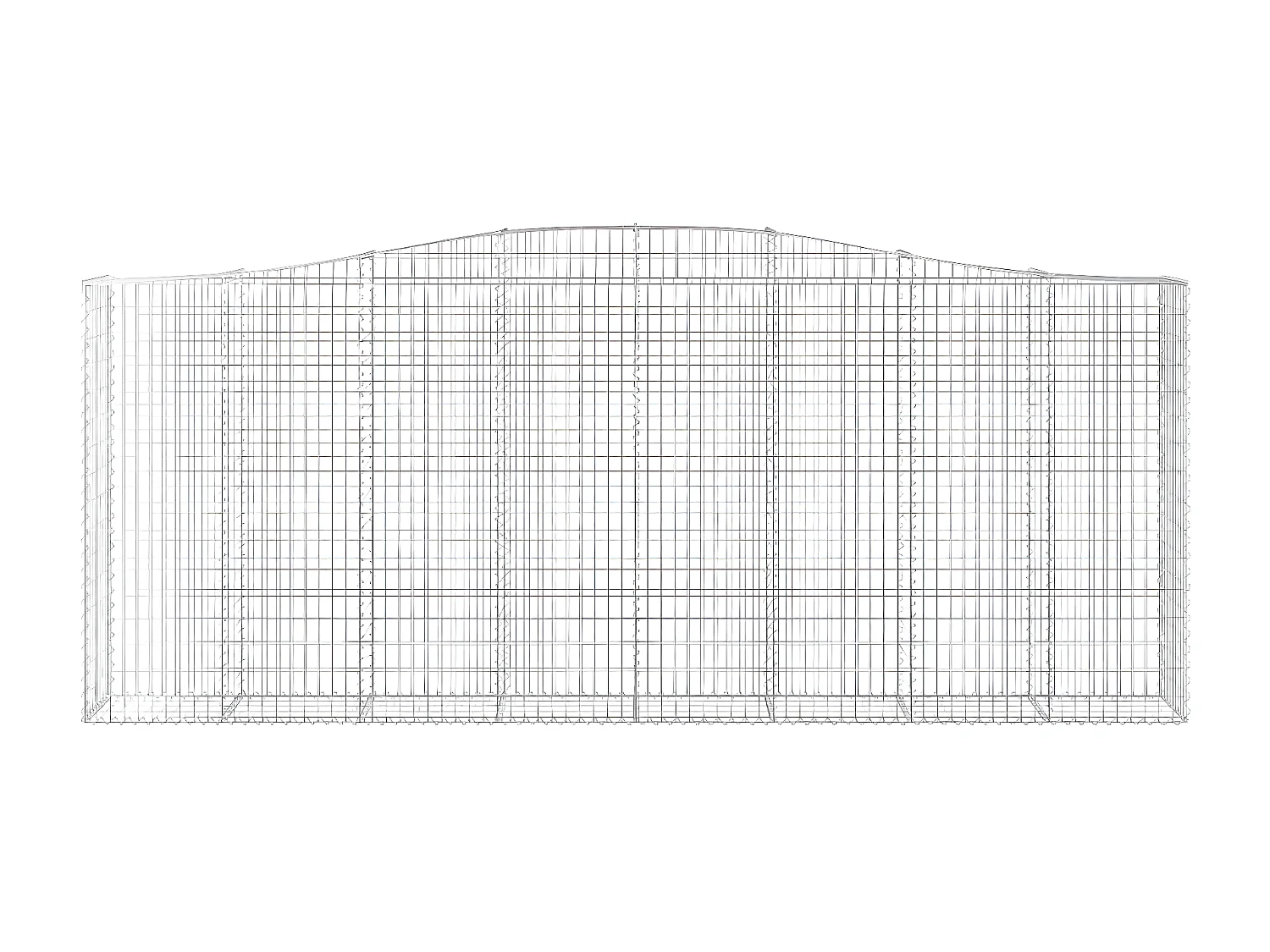 Paniers à gabions arqués 8 pièces 400x50x160/180 cm fer galvanisé