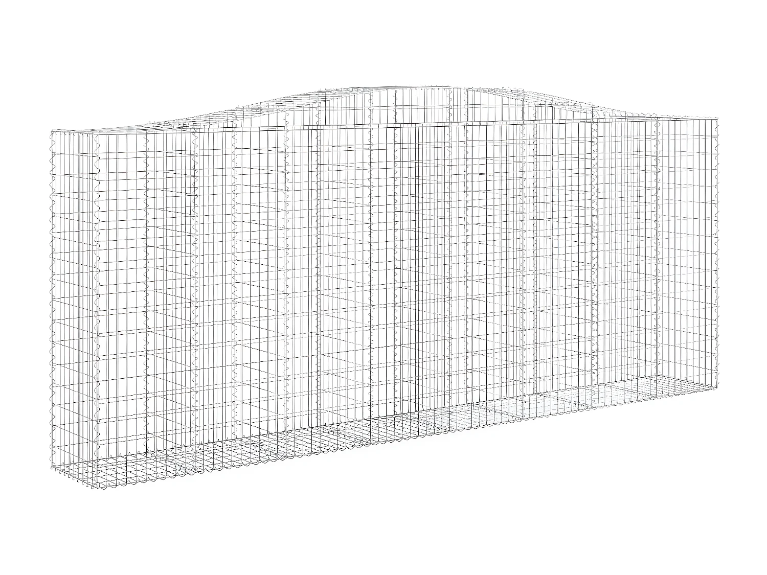 Paniers à gabions arqués 8 pièces 400x50x160/180 cm fer galvanisé
