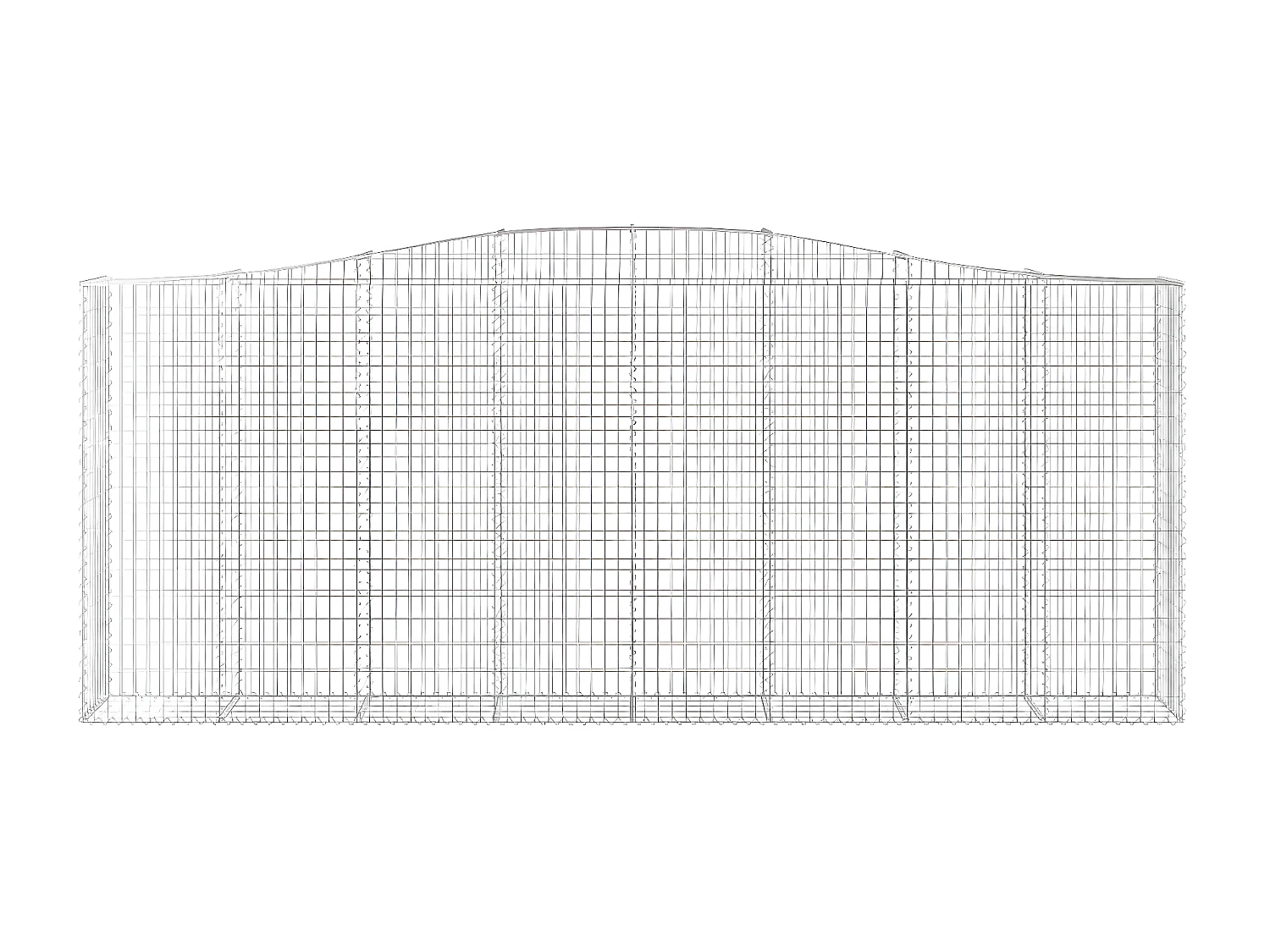 Cestos gabião arqueados 9peças 400x50x160/180cm ferro galvanizado