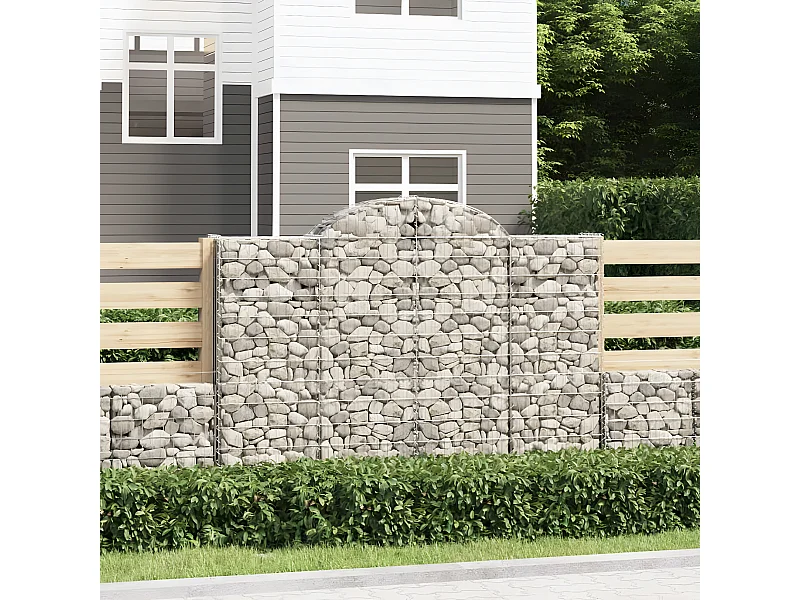 Paniers à gabions arqués 40 pièces 200x50x140/160 cm Fer galvanisé