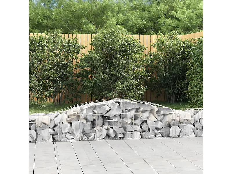 Cesto gabião arqueado 400x50x40/60 cm ferro galvanizado