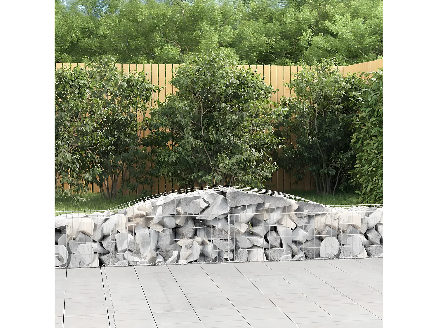 Cesto gabião arqueado 400x50x40/60 cm ferro galvanizado