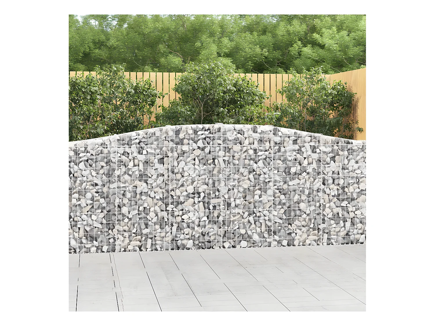 Cestas de gaviones 15 unidades forma de arco hierro 400x30x100/120cm