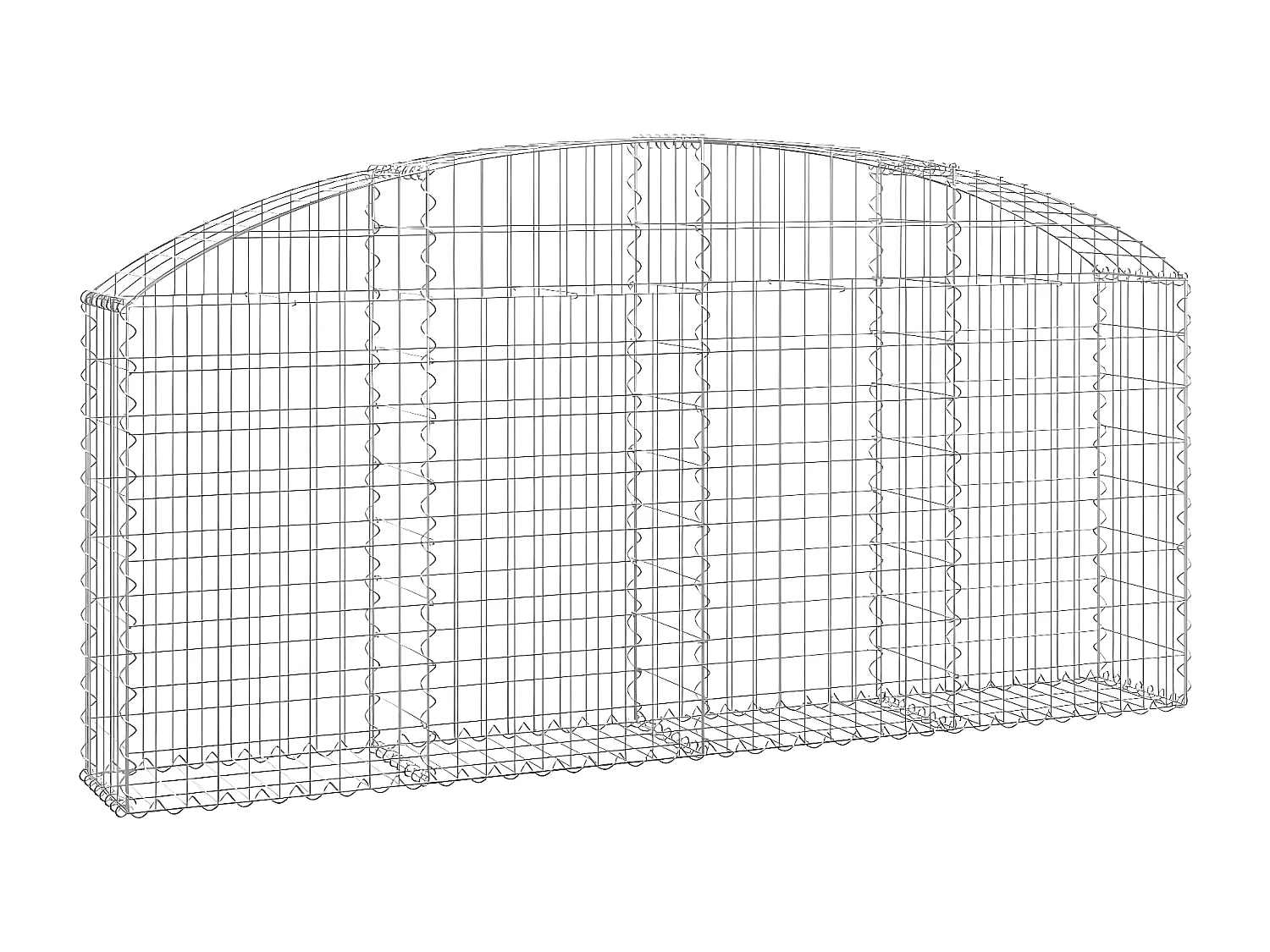 Panier de gabions arqué 200x30x80/100 cm Fer galvanisé