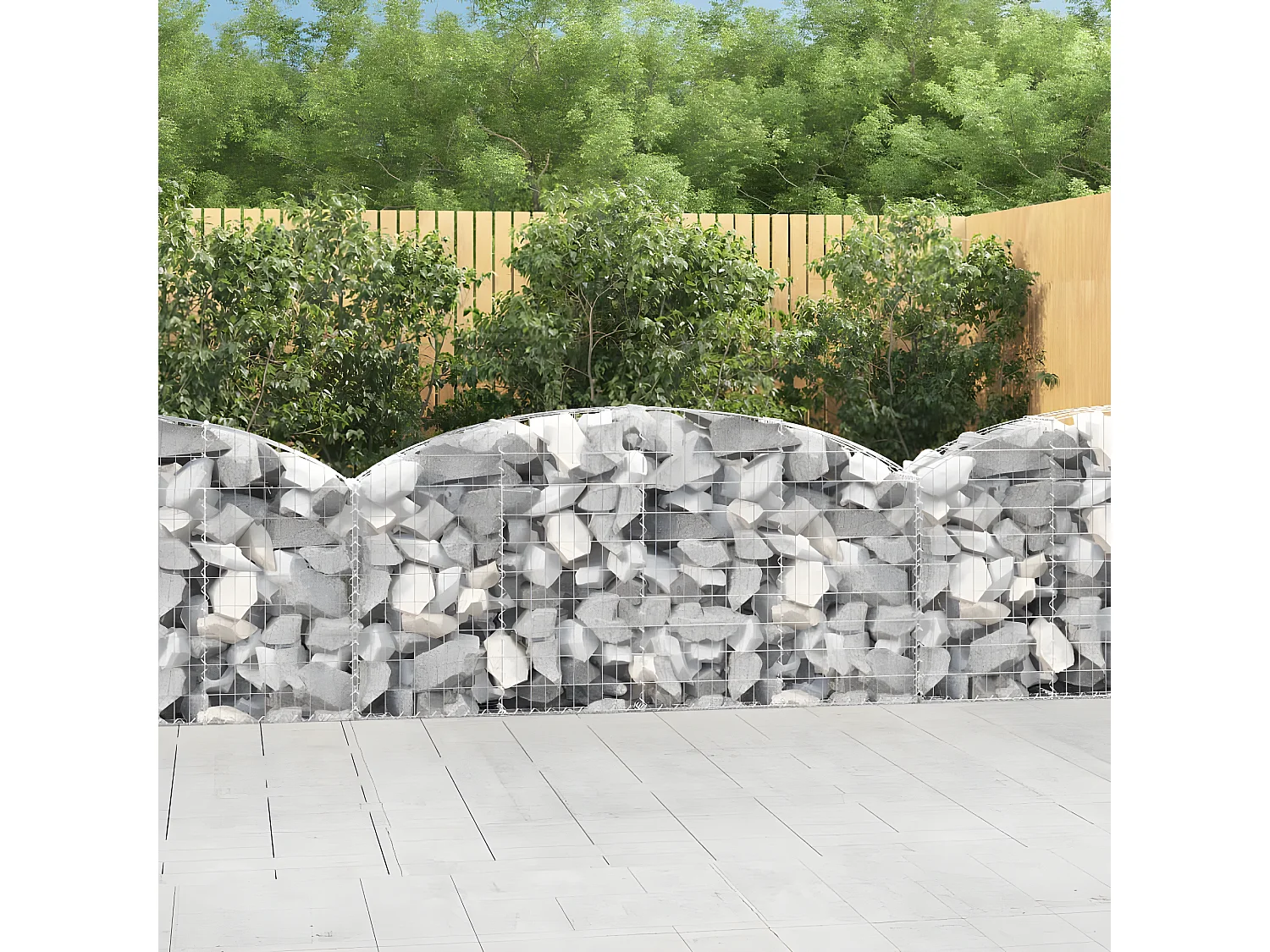 Panier de gabions arqué 200x30x80/100 cm Fer galvanisé
