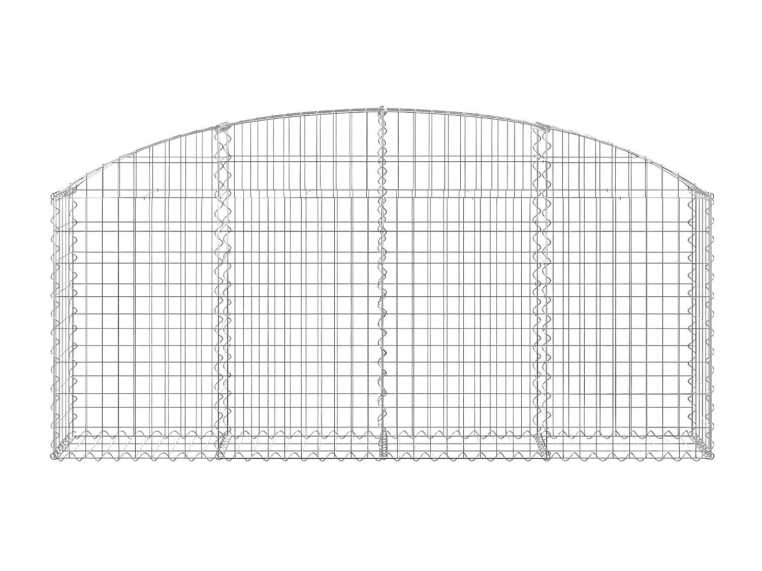 Panier de gabions arqué 200x30x80/100 cm Fer galvanisé