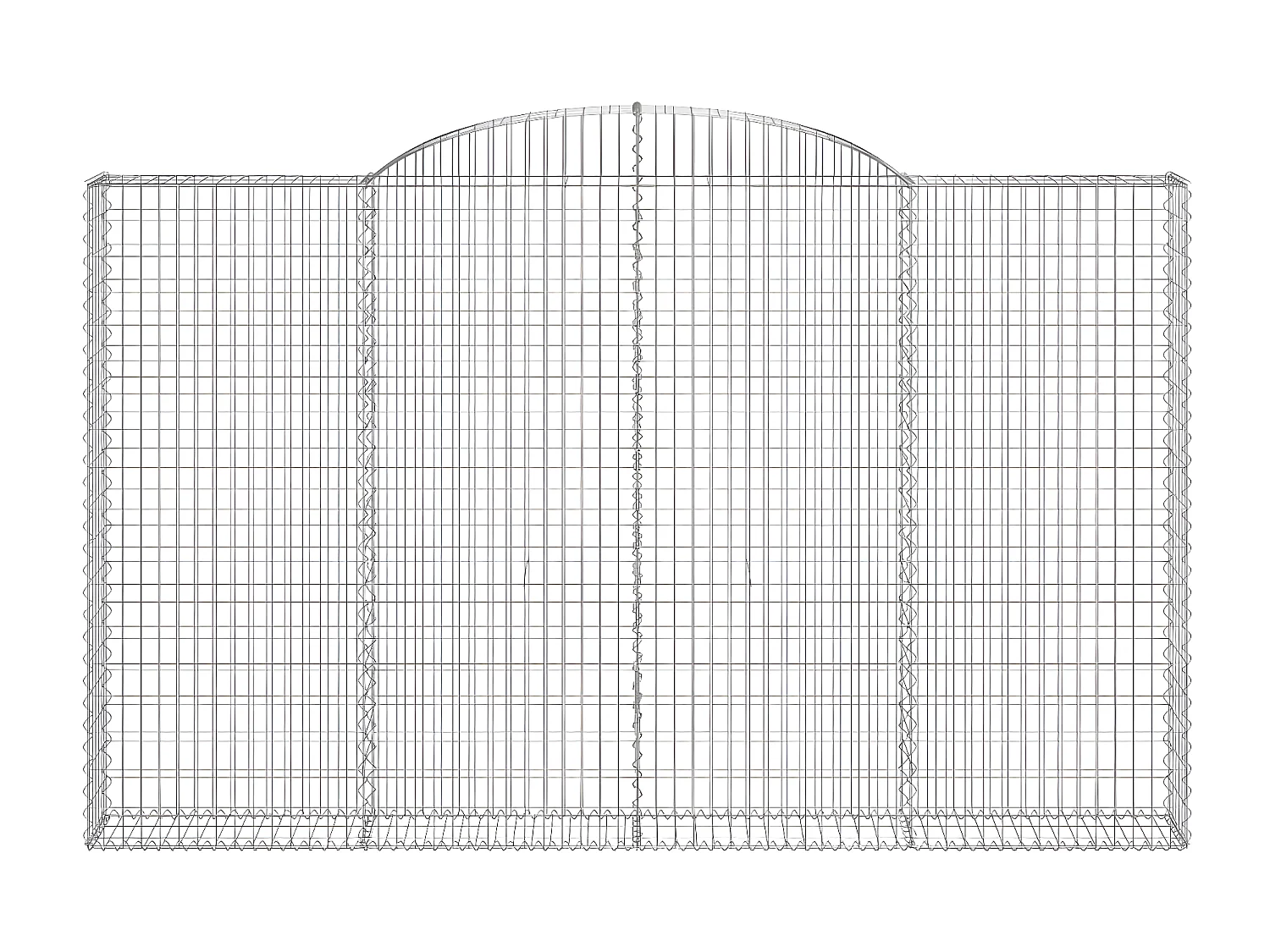 Paniers à gabions arqués 5 pièces 300x30x180/200 cm fer galvanisé