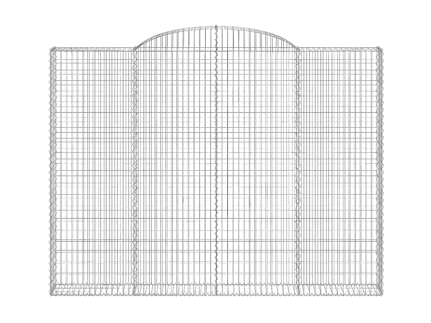 Panier de gabions arqué 300x30x220/240 cm Fer galvanisé