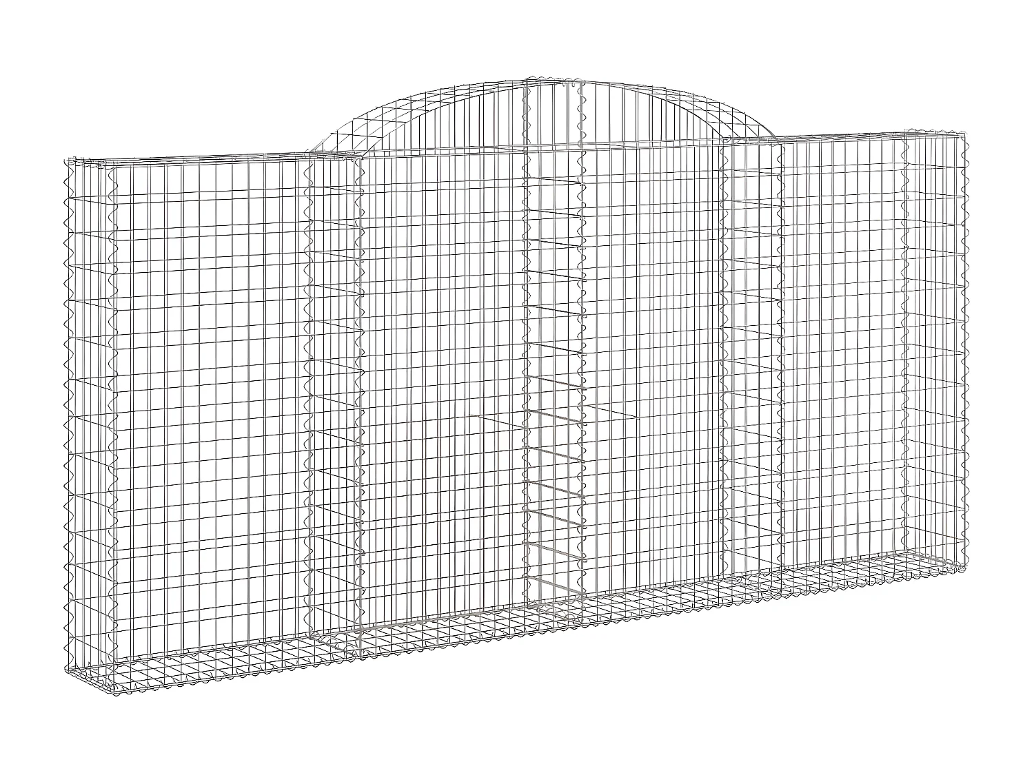 Paniers à gabions arqués 13 pièces 300x30x140/160 cm fer galvanisé