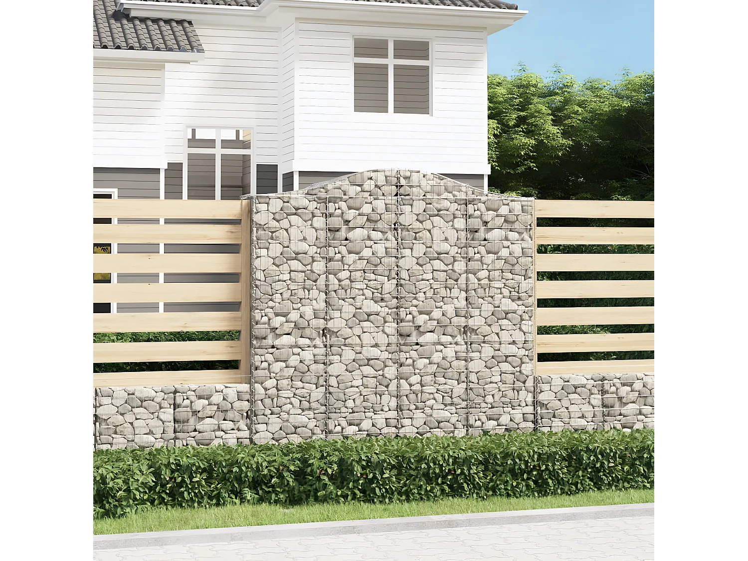 Cesto gabião arqueado 200x50x200/220 cm ferro galvanizado