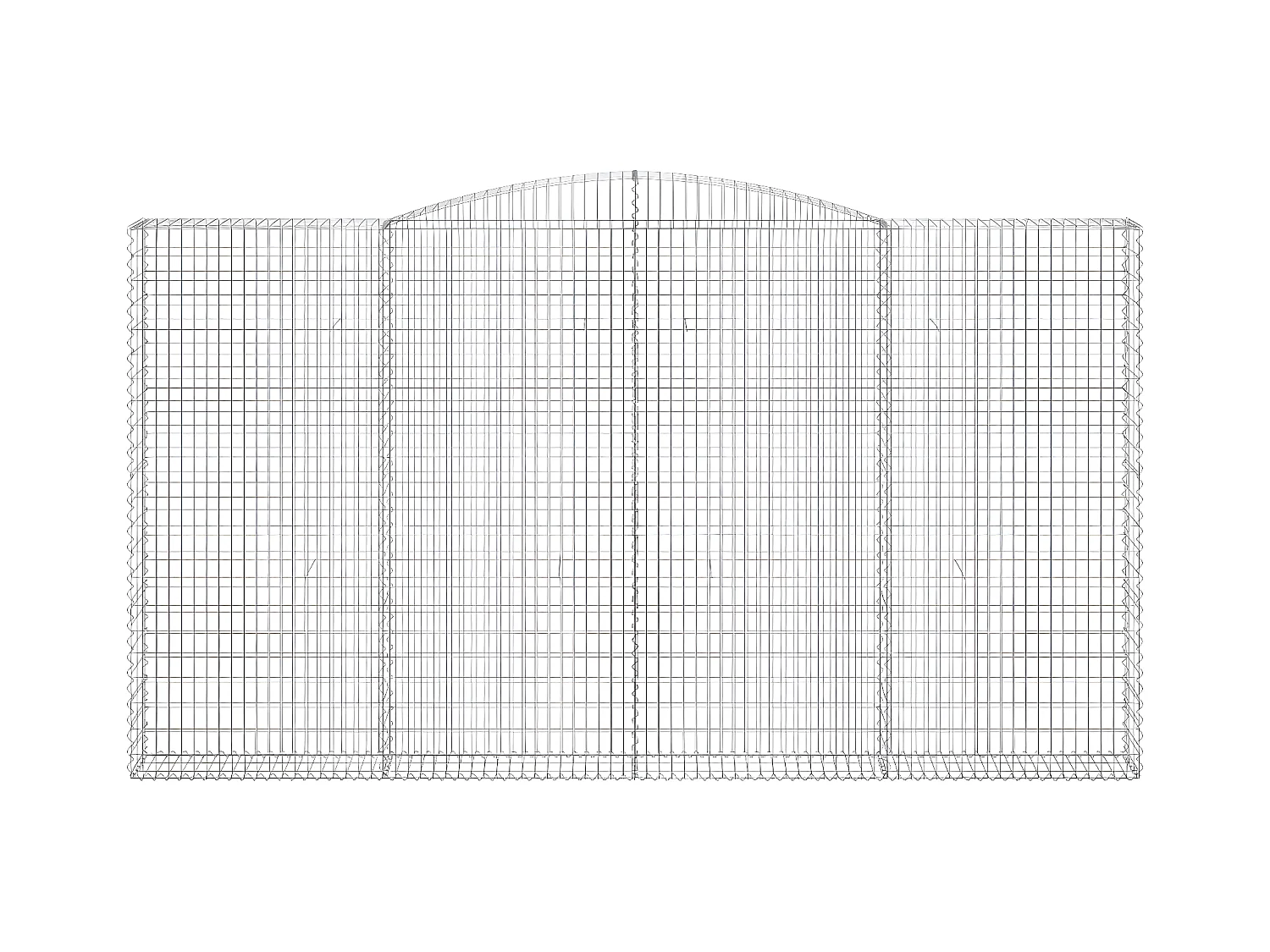 Schanskorven 6 st gewelfd 400x30x220/240 cm ijzer