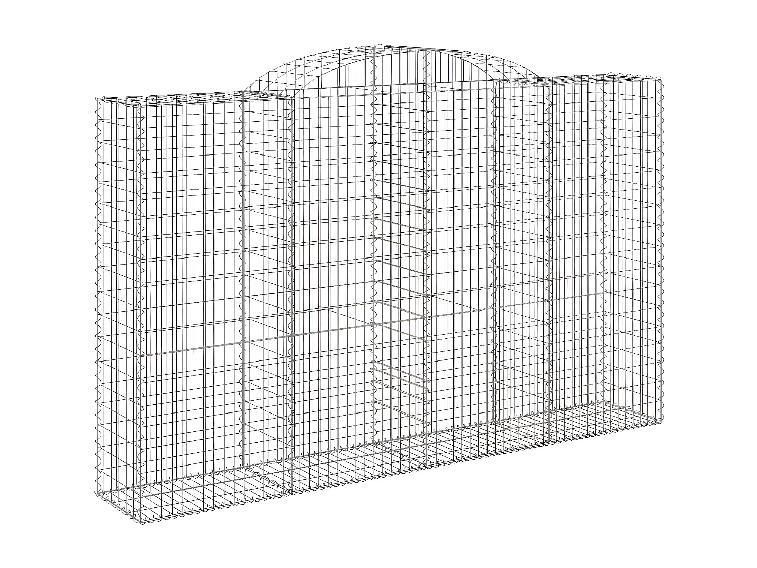 Paniers à gabions arqués 20 pièces 300x50x180/200 cm fer galvanisé