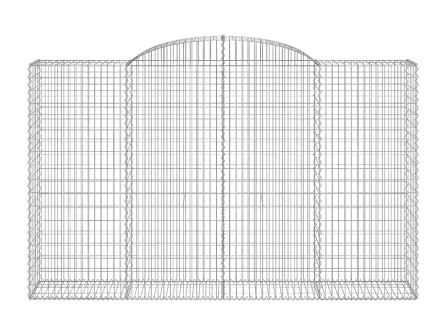 Paniers à gabions arqués 20 pièces 300x50x180/200 cm fer galvanisé