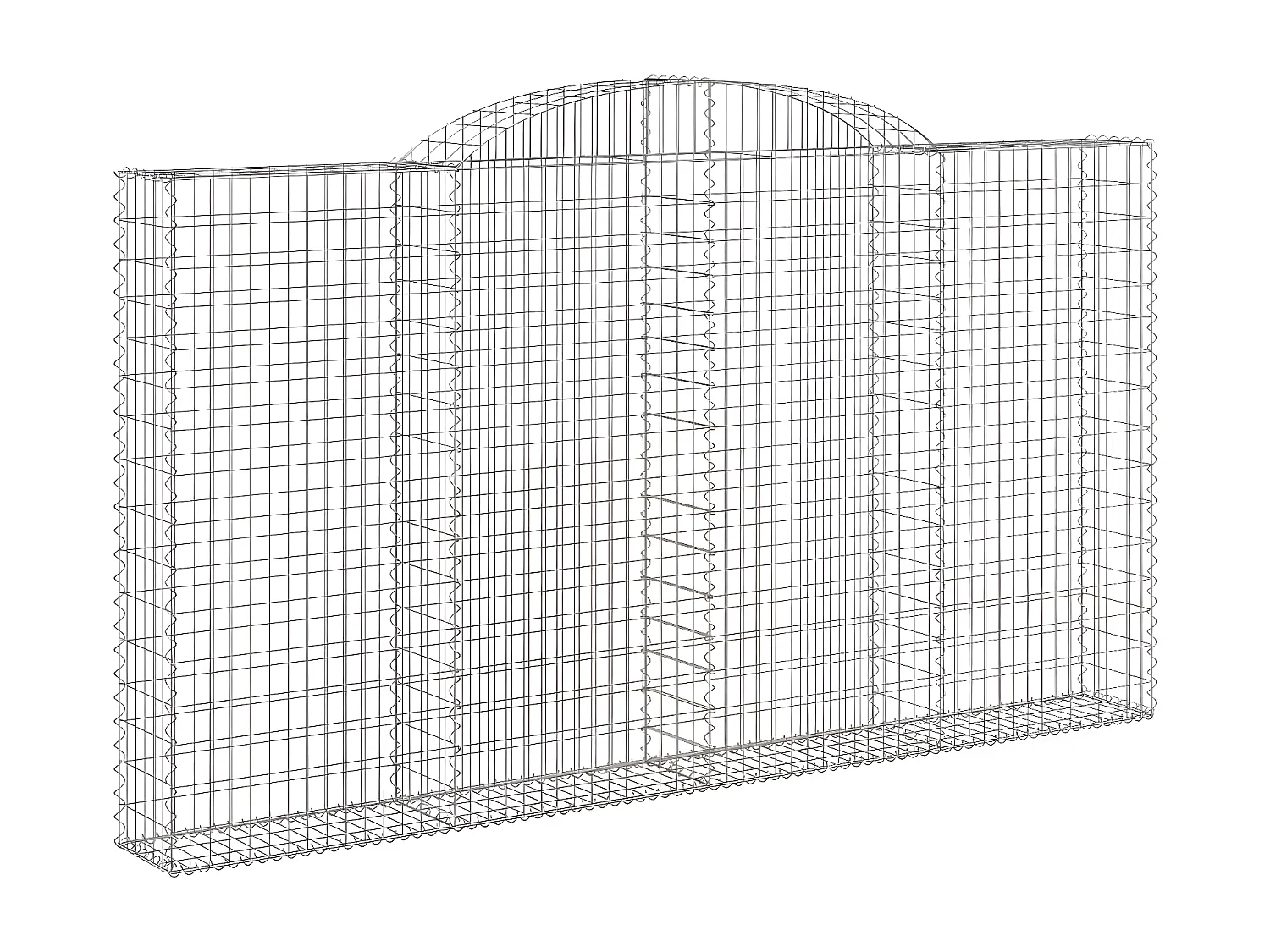 Paniers à gabions arqués 5 pièces 300x30x160/180 cm fer galvanisé