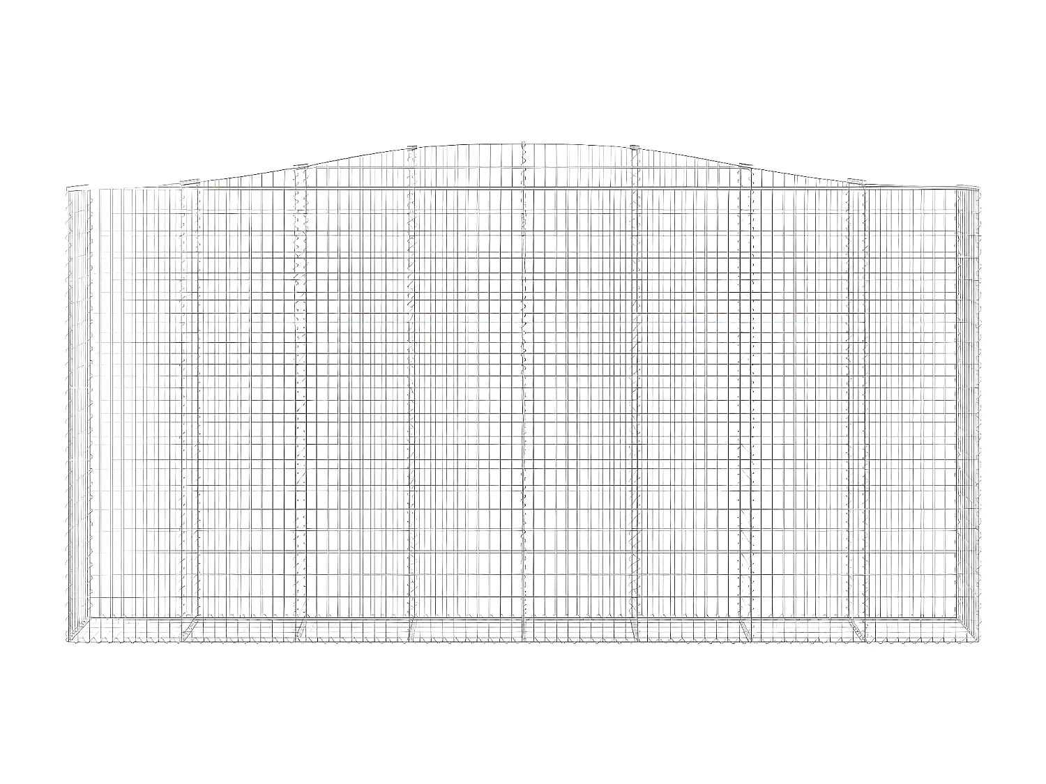 Paniers à gabions arqués 10 pièces 400x50x200/220 cm Fer galvanisé