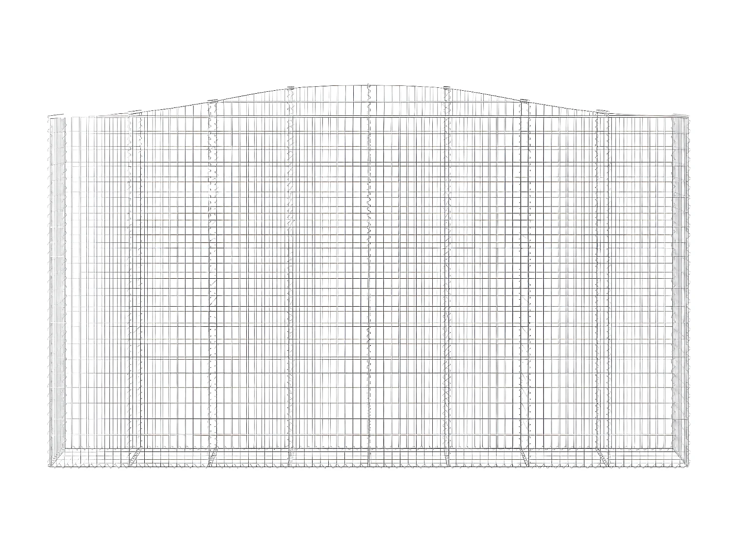 Cesta gaviones forma arco hierro galvanizado 400x50x220/240 cm