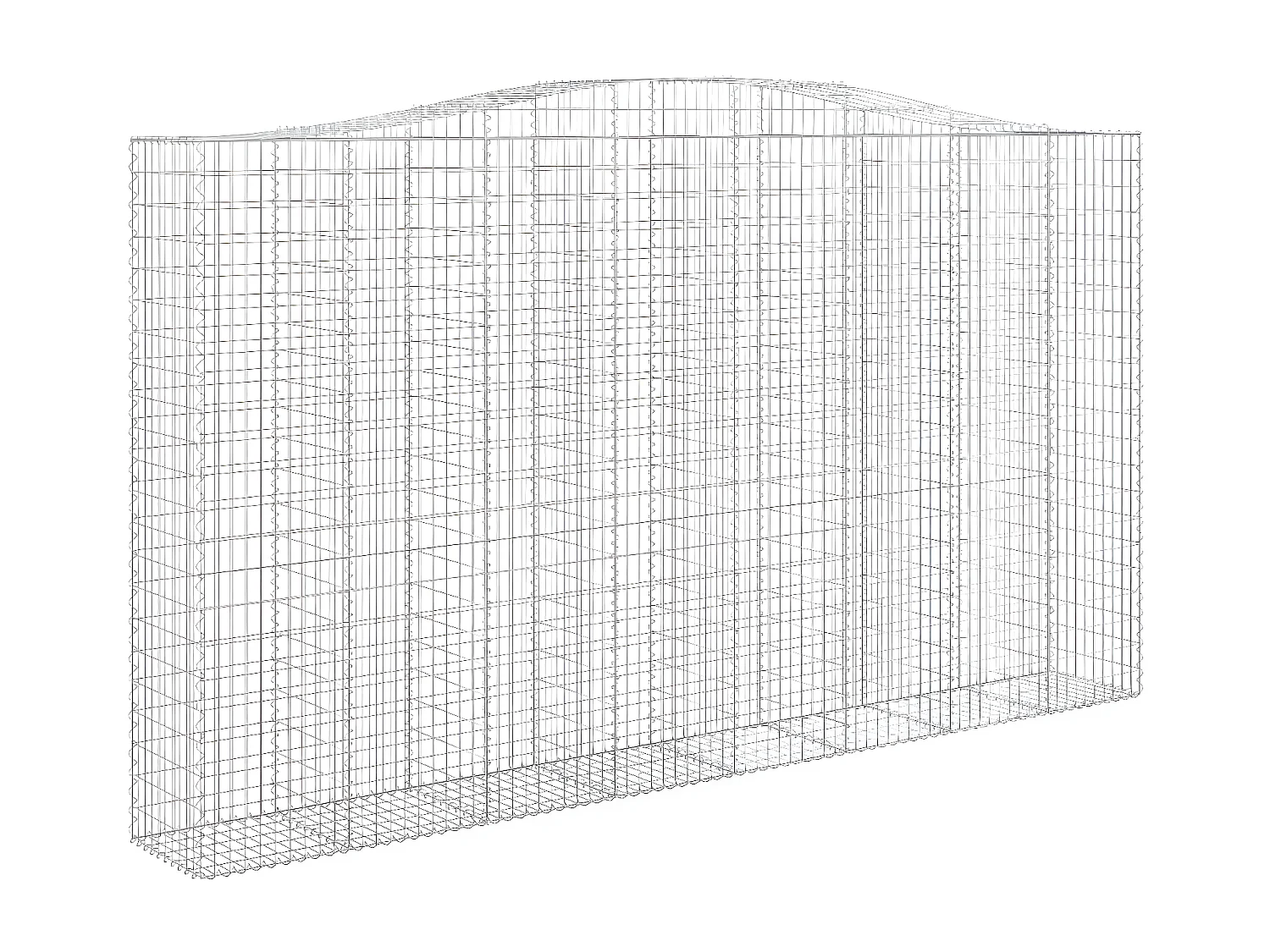 Panier de gabions arqué 400x50x220/240 cm Fer galvanisé