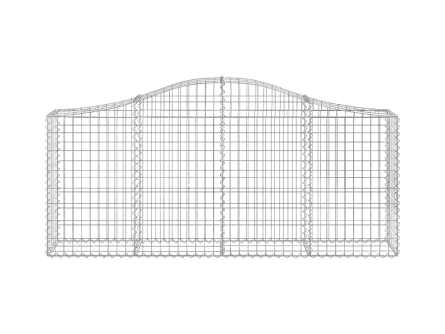 Schanskorven 3 stukkengewelfd 200x30x80/100 cm gegalvaniseerd ijzer