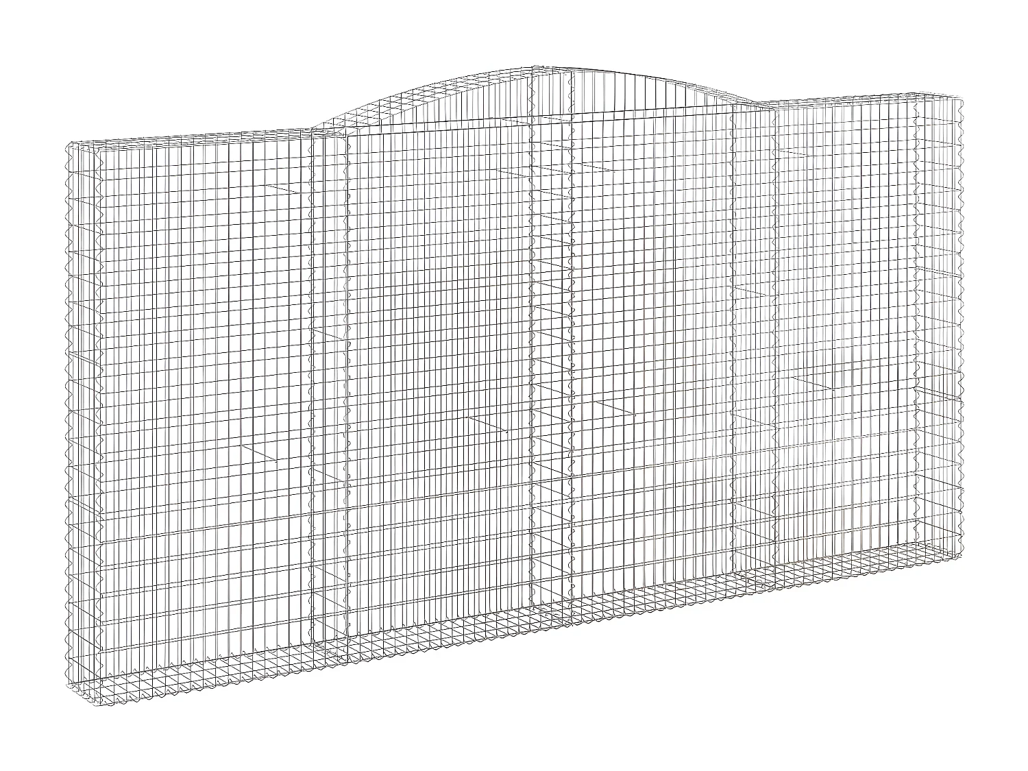 Cestos gabião arqueados 3peças 400x30x200/220cm ferro galvanizado