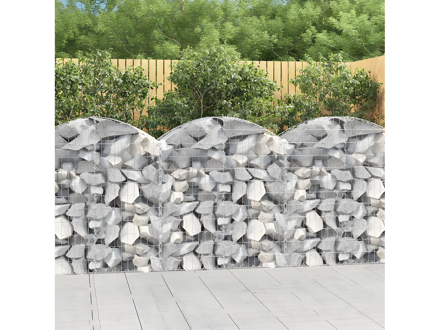 Panier de gabions arqué 100x50x100/120 cm Fer galvanisé