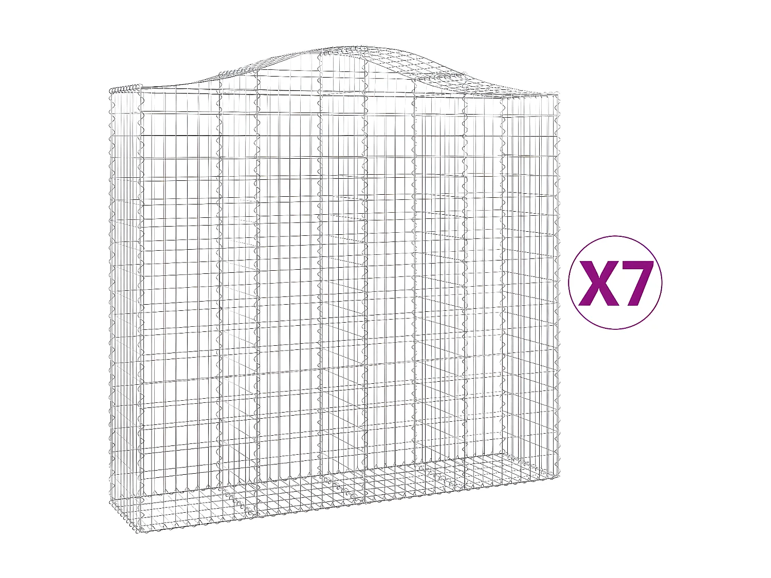 Paniers à gabions arqués 7 pièces 200x50x180/200 cm Fer galvanisé