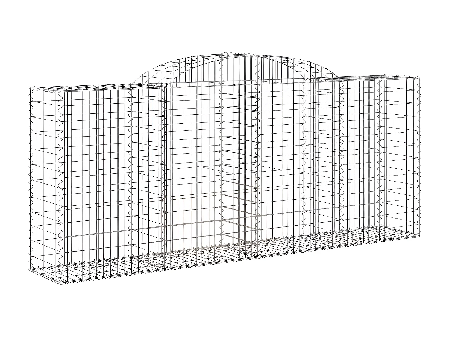 Panier de gabions arqué 300x50x120/140 cm Fer galvanisé