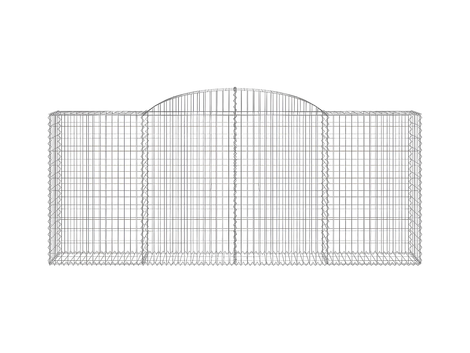 Panier de gabions arqué 300x50x120/140 cm Fer galvanisé