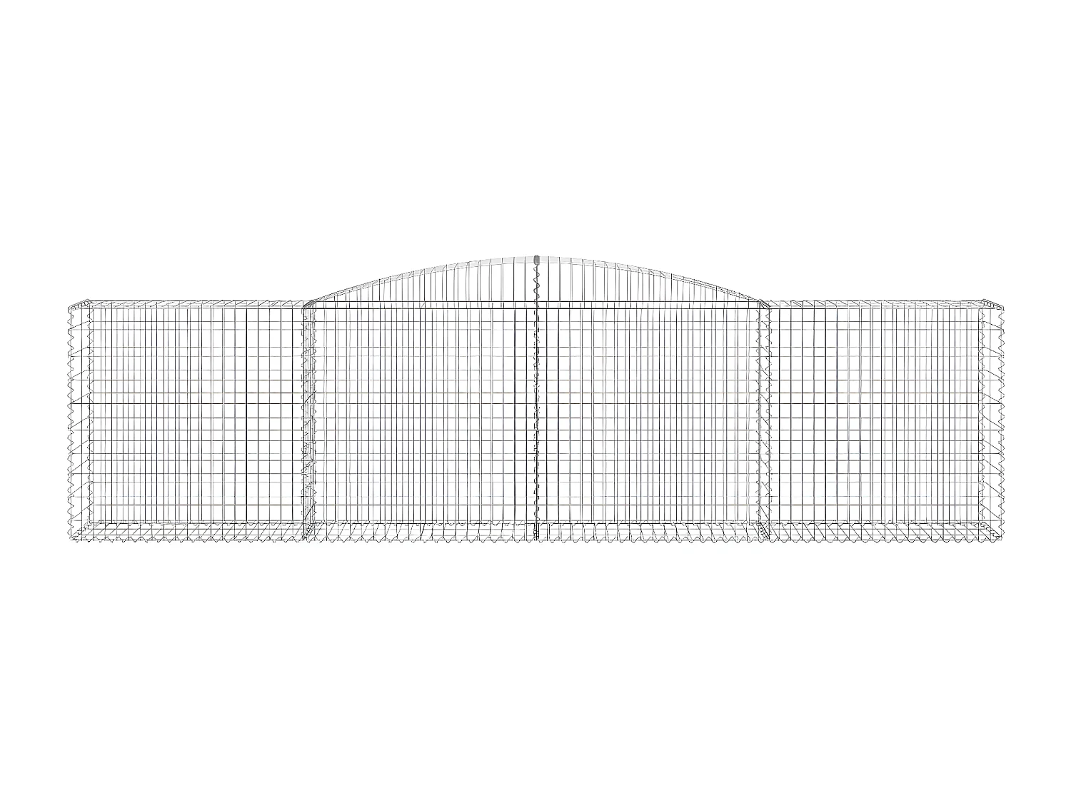 Cesta gaviones forma arco hierro galvanizado 400x50x100/120 cm