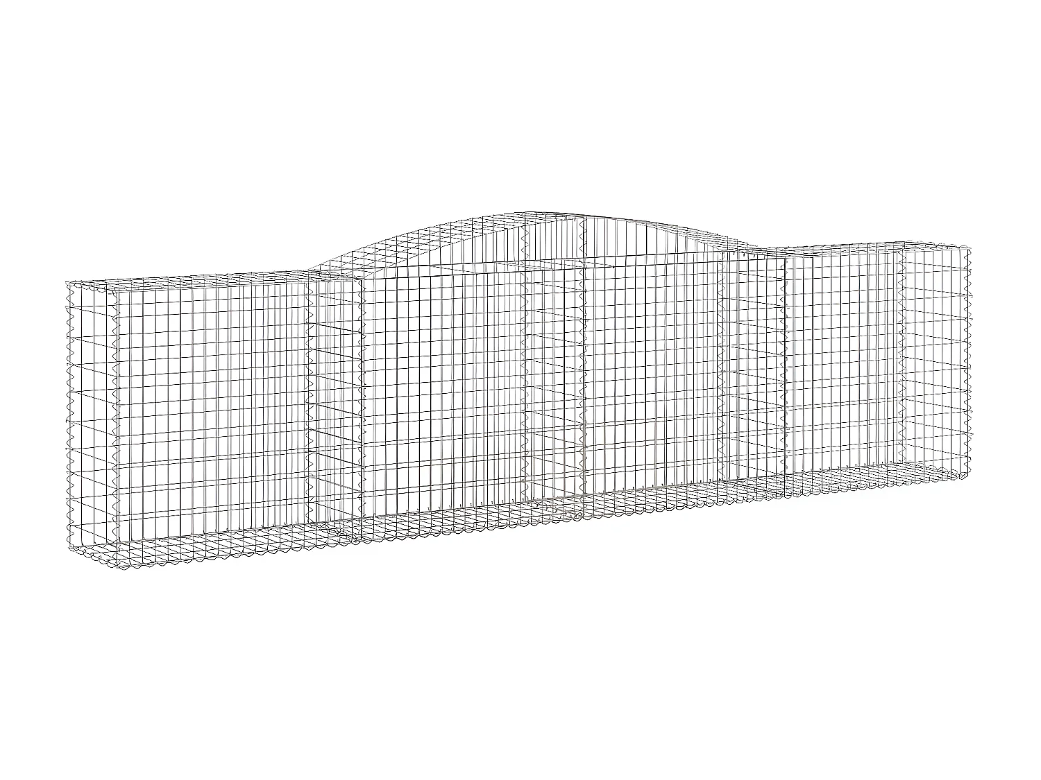 Panier de gabions arqué 400x50x100/120 cm Fer galvanisé