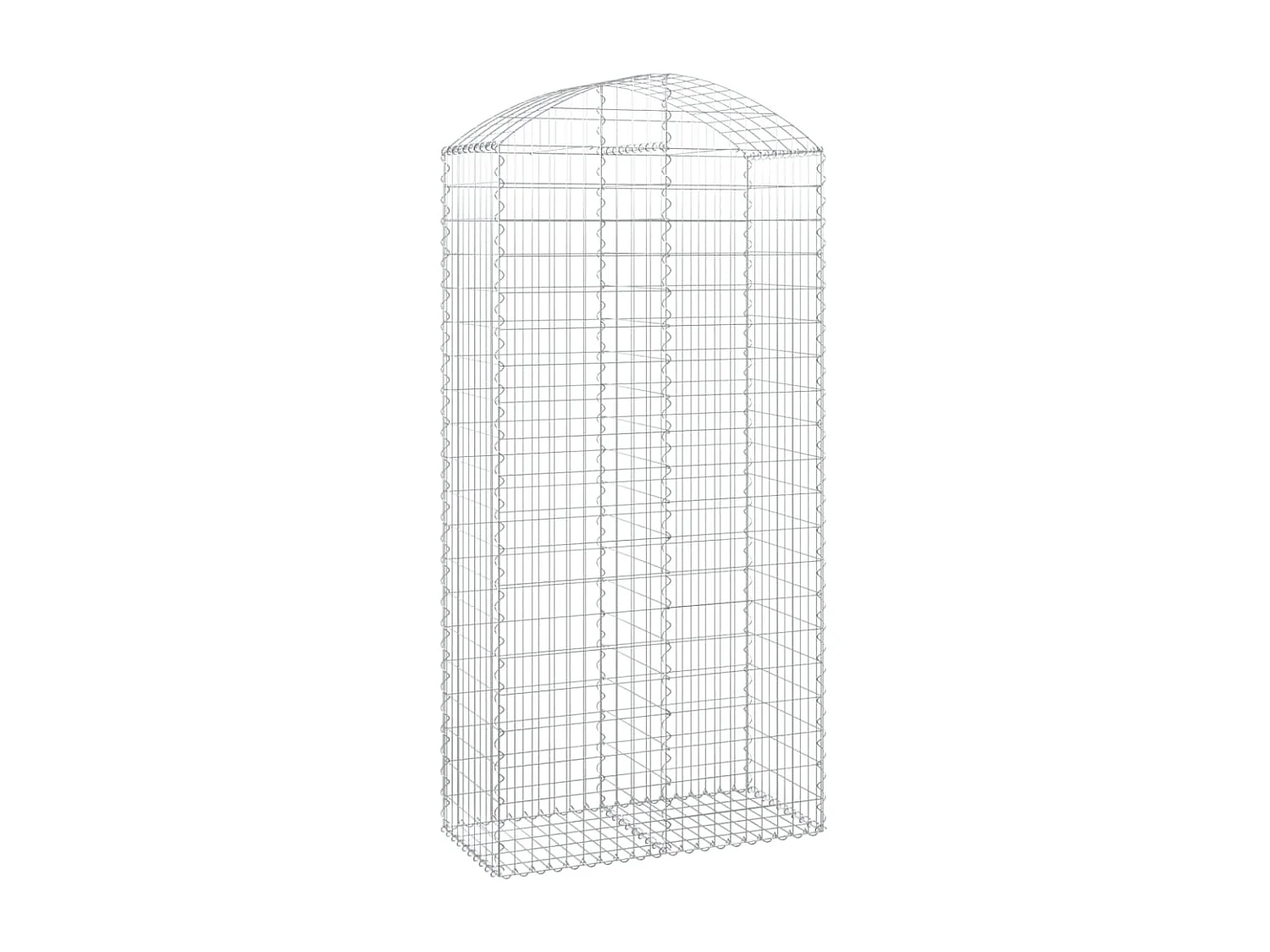 Panier de gabions arqué 100x50x200/220 cm Fer galvanisé