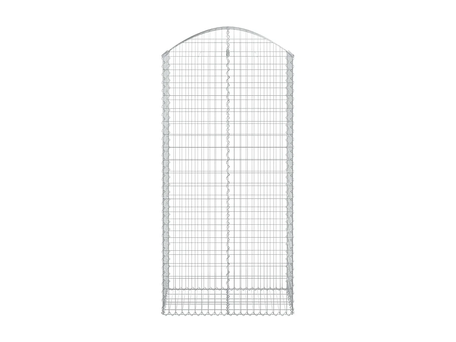 Panier de gabions arqué 100x50x200/220 cm Fer galvanisé