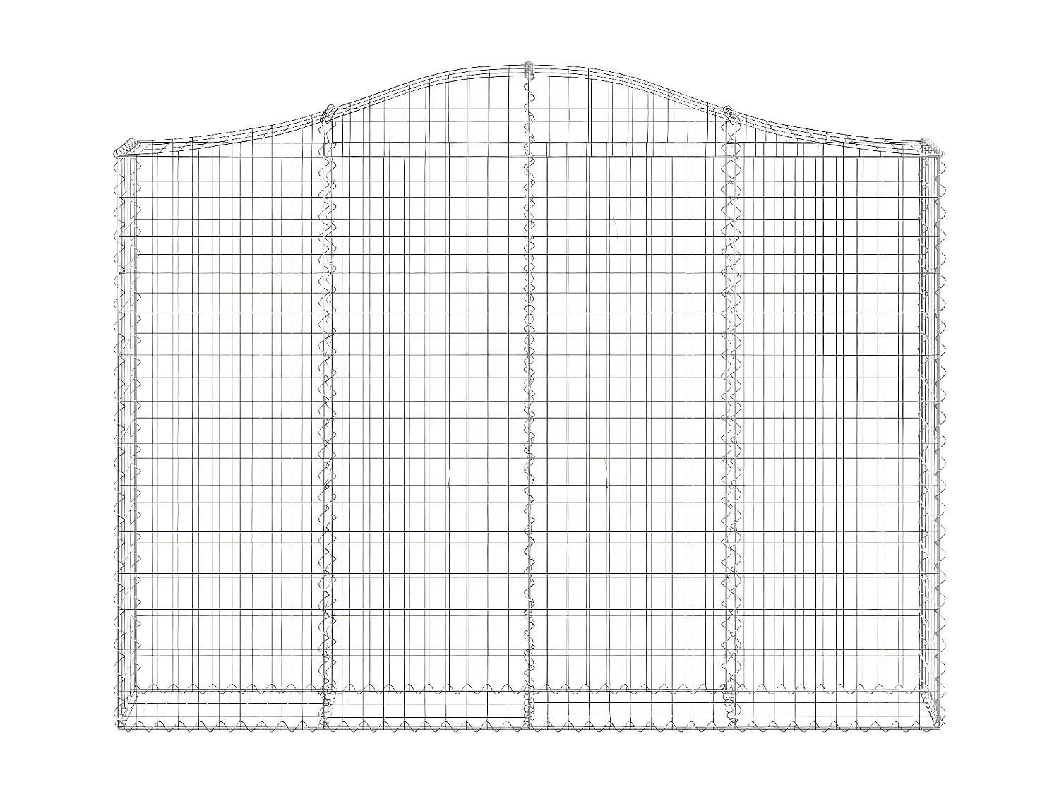 Paniers à gabions arqués 9 pièces 200x30x140/160 cm Fer galvanisé