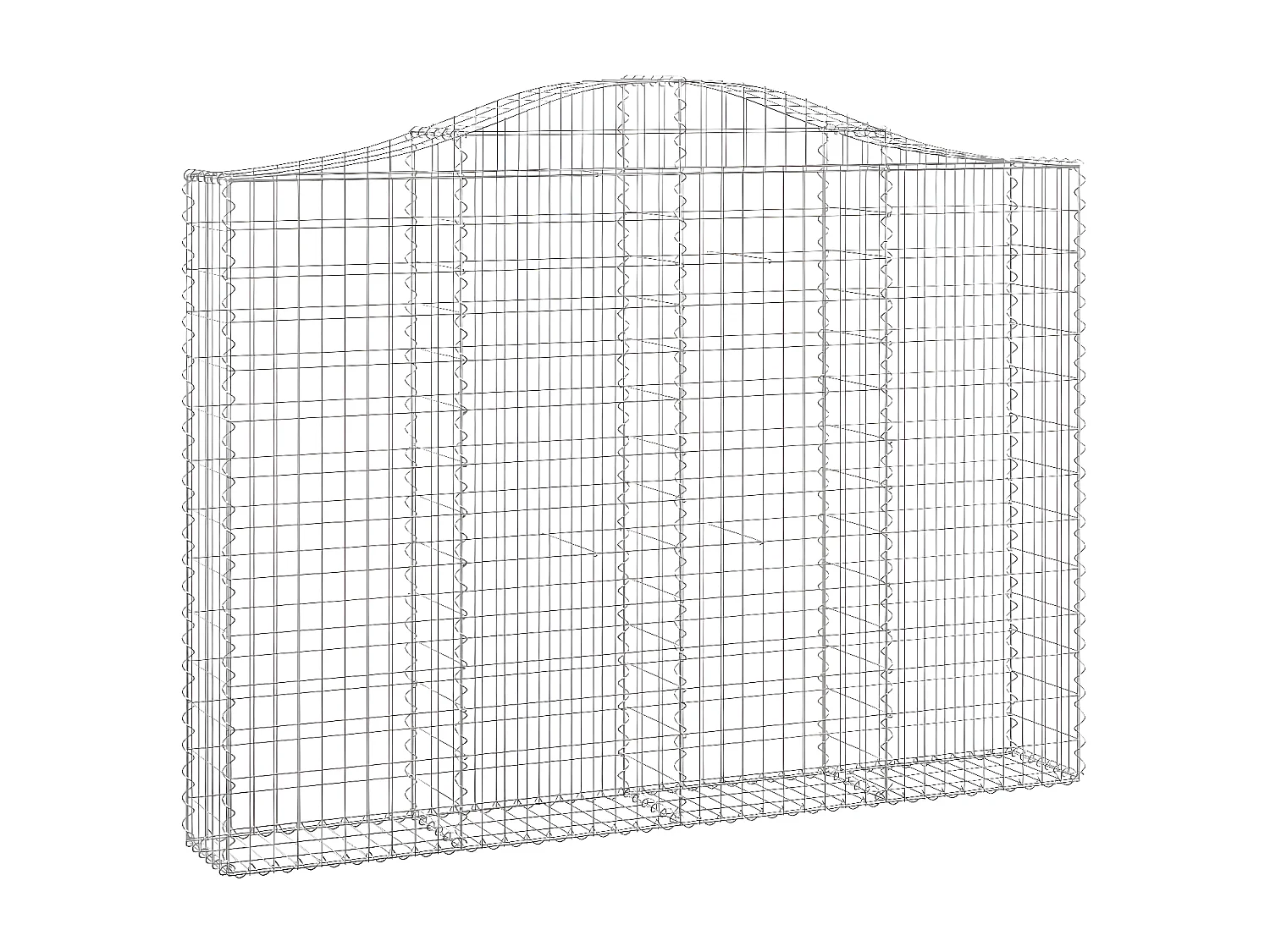 Schanskorven 9 st gewelfd 200x30x140/160 cm ijzer