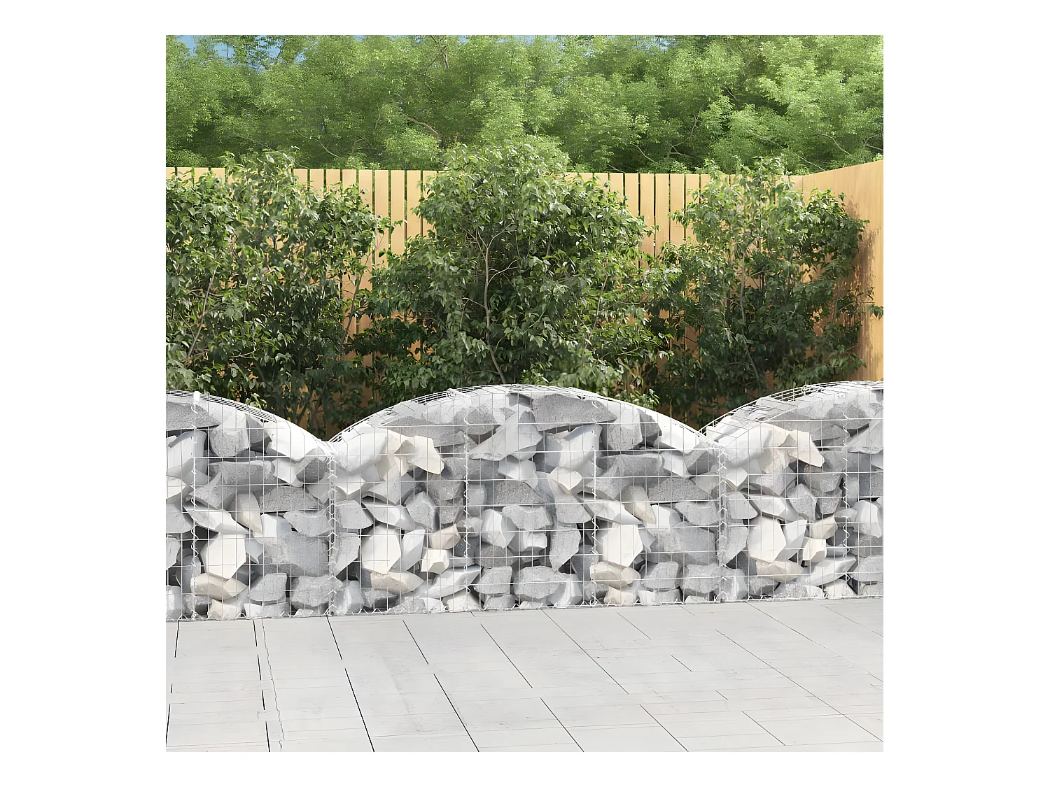 Panier de gabions arqué 150x50x60/80 cm Fer galvanisé