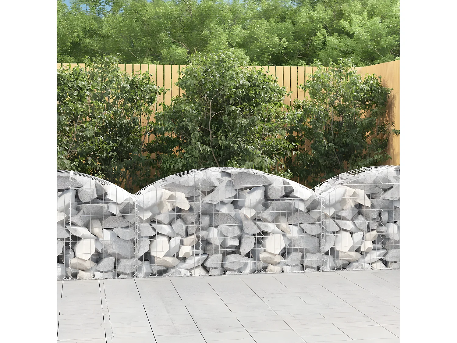 Panier de gabions arqué 150x50x60/80 cm Fer galvanisé