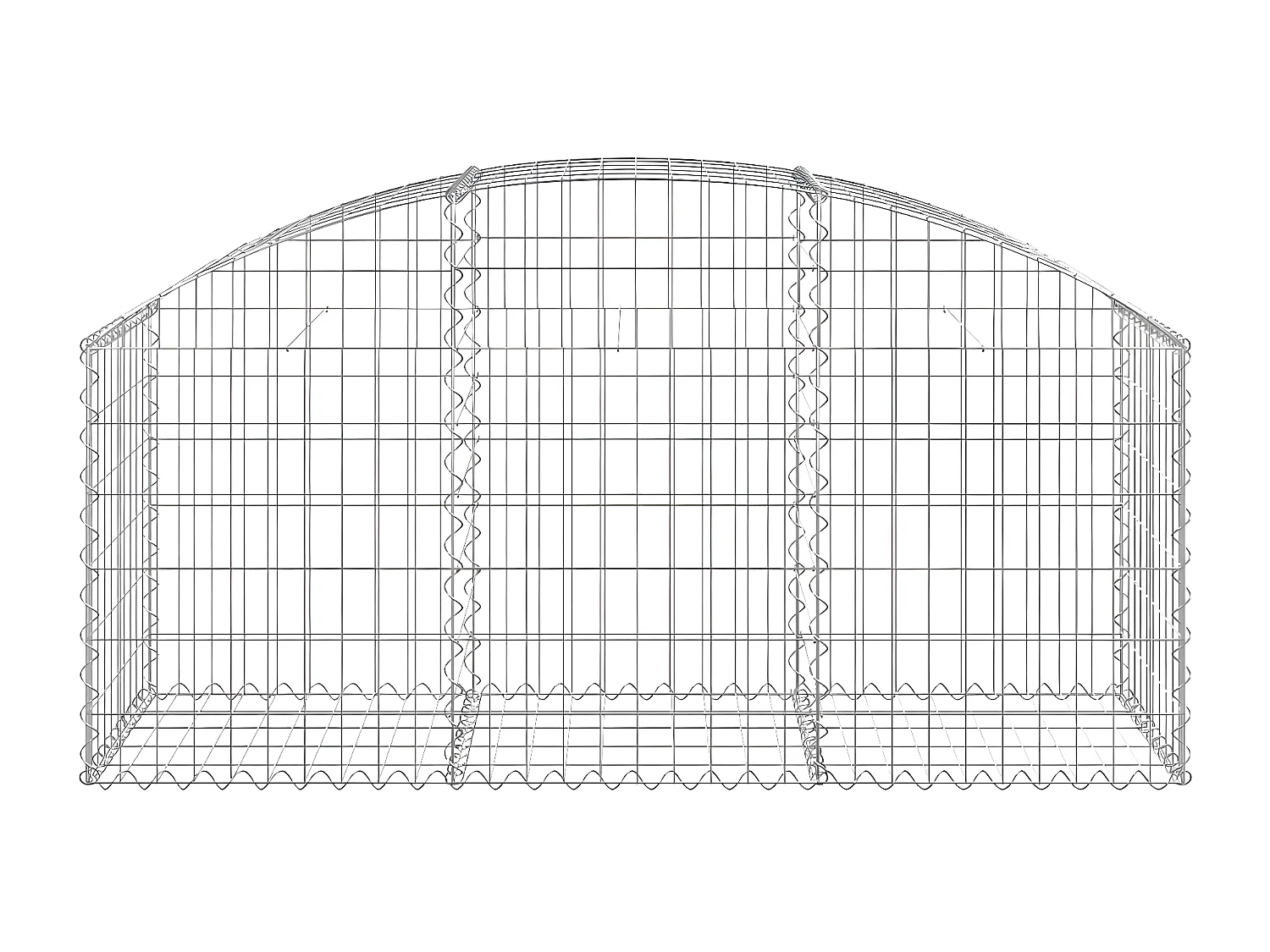 Panier de gabions arqué 150x50x60/80 cm Fer galvanisé