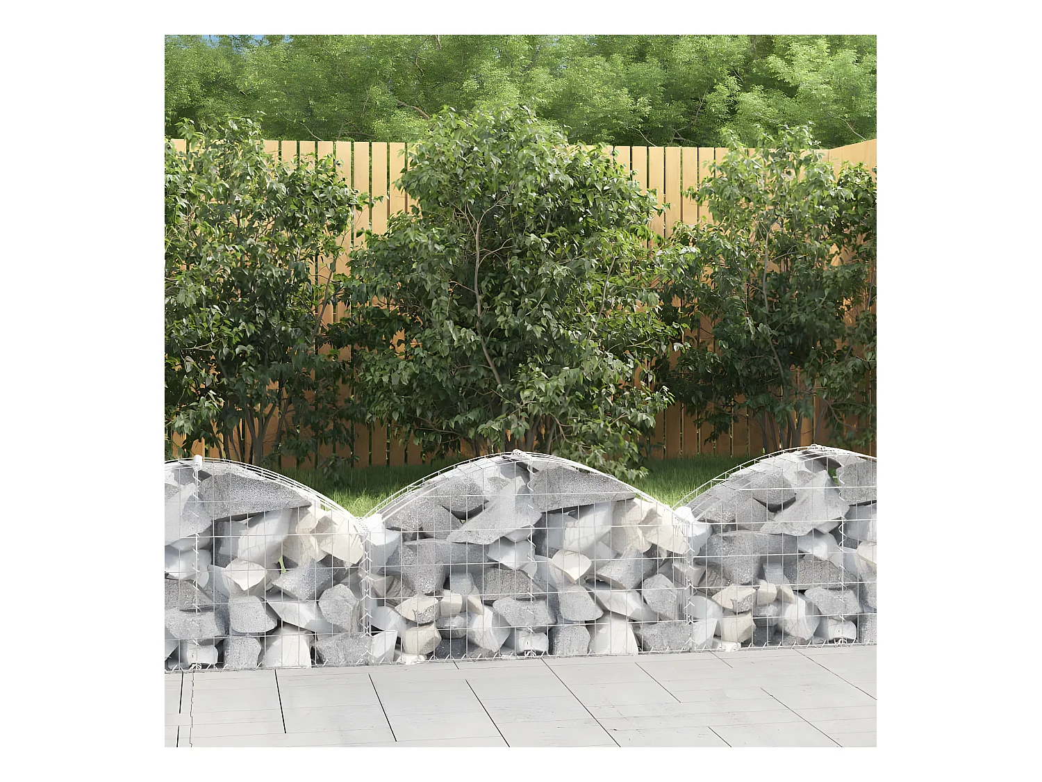 Panier de gabions arqué 100x30x40/60 cm Fer galvanisé
