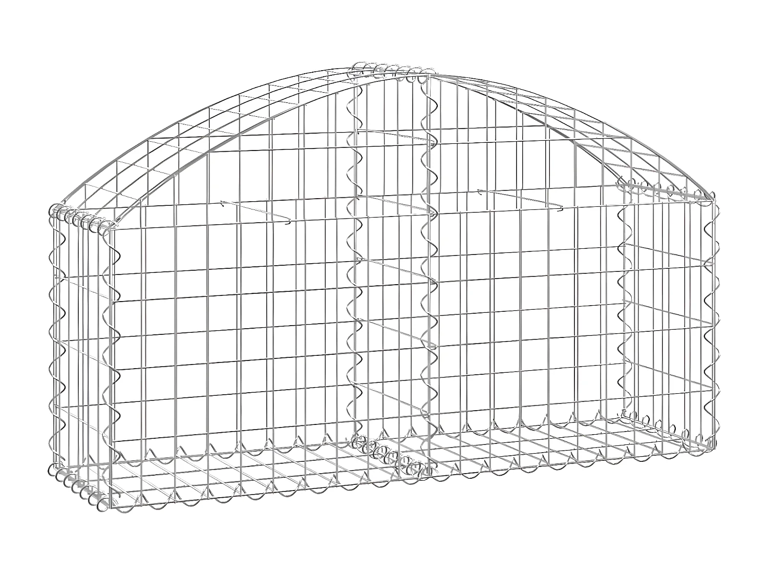 Panier de gabions arqué 100x30x40/60 cm Fer galvanisé