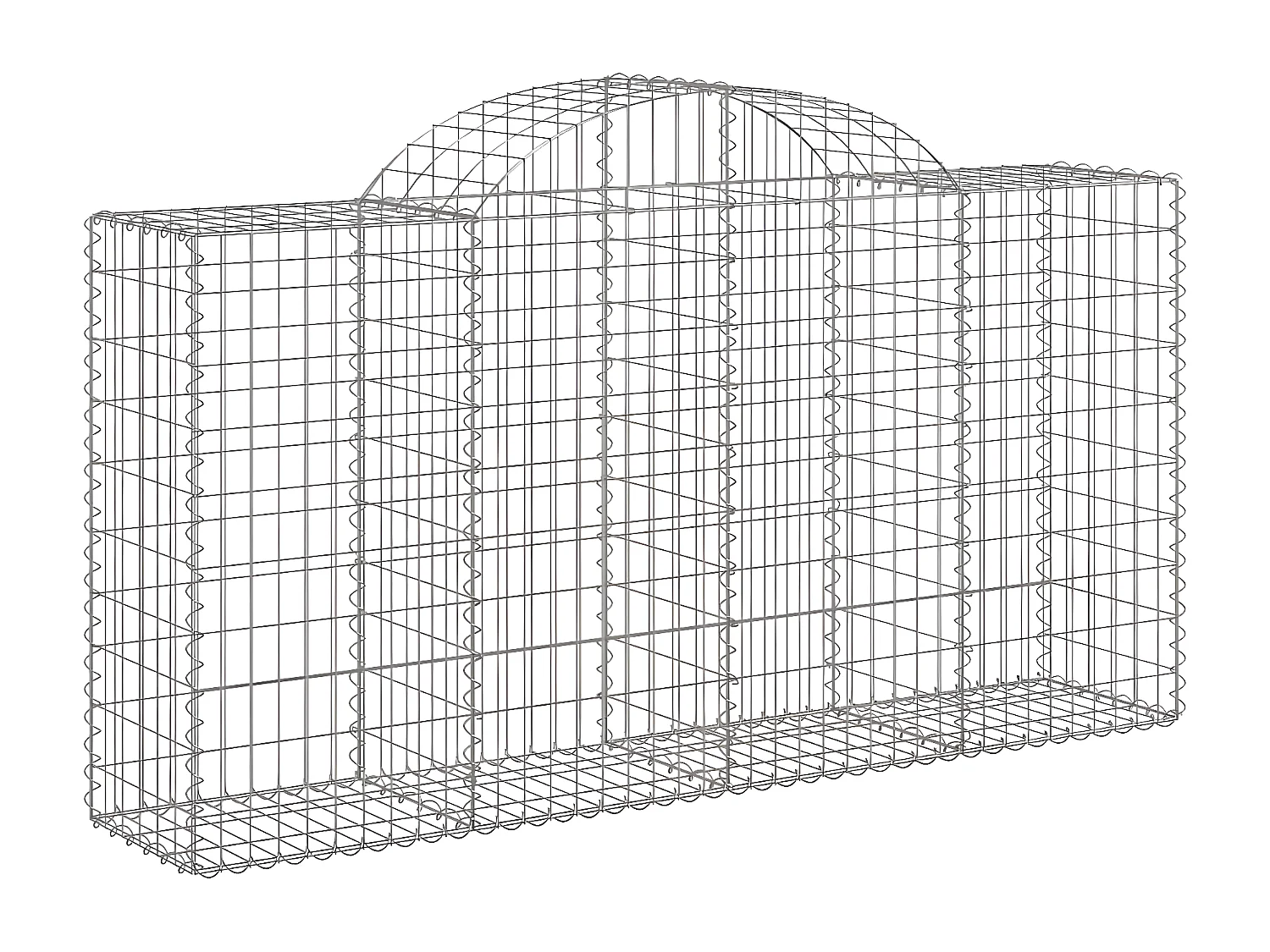 Panier de gabions arqué 200x50x100/120 cm Fer galvanisé