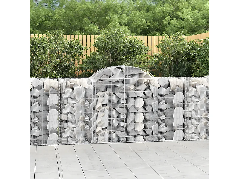 Panier de gabions arqué 200x50x100/120 cm Fer galvanisé